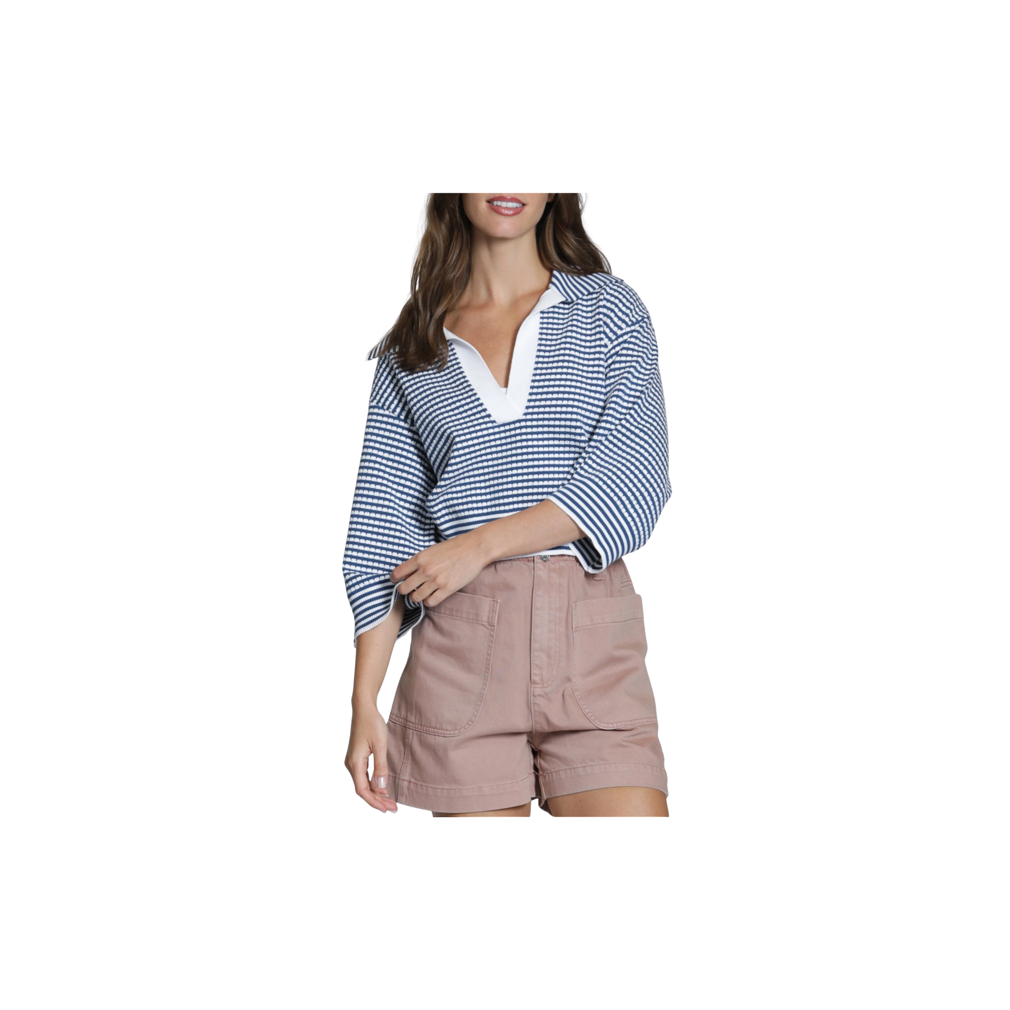 APNY Strip Knit Sweater -Blue/White Stripe