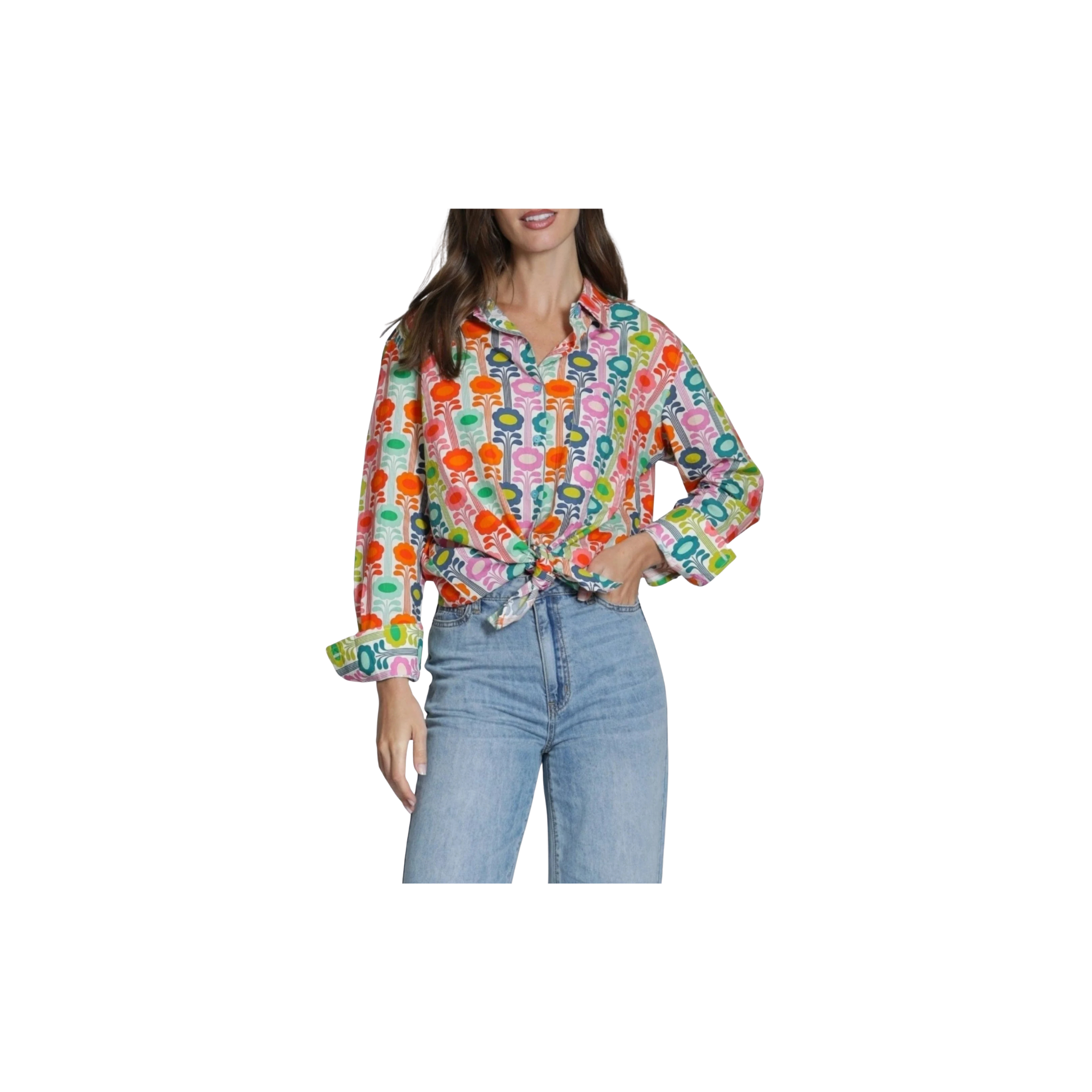 APNY Boyfriend Button-up Shirt -Mod Bloom