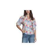 APNY Shirt with Blouson Sleeves -Blue Multi