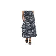 APNY Tiered Pull-on Skirt -Mono Spot Black/White