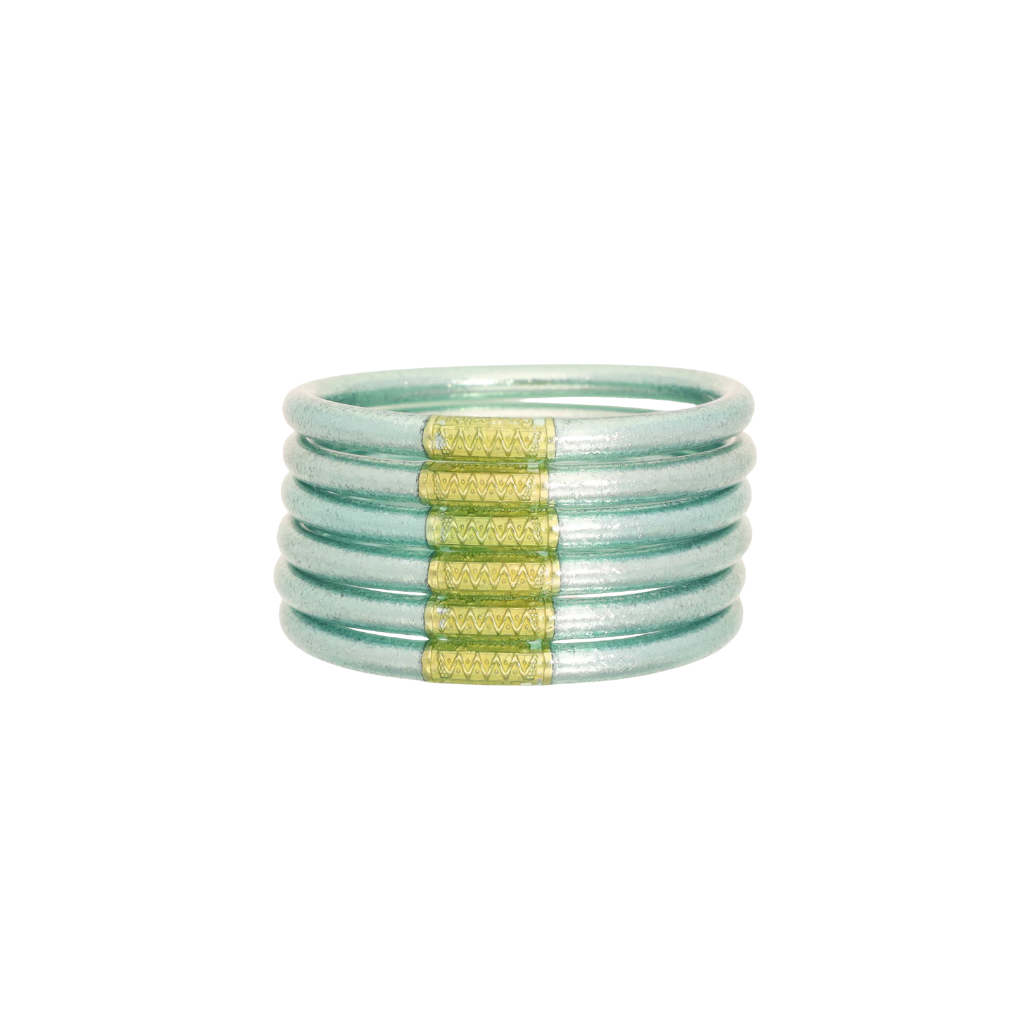 BuDhaGirl Mint All Weather Bangles (set of 6) Large