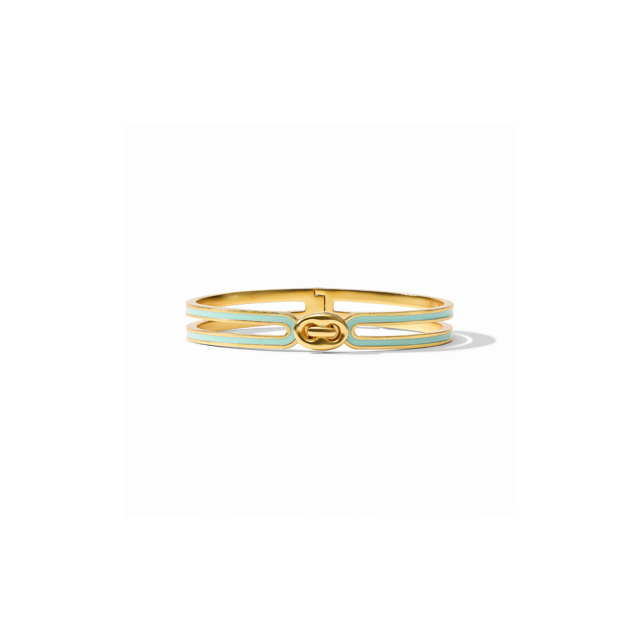 Julie Vos Laguna Enamel Hinge Bangle -Aqua Enamel (OS)
