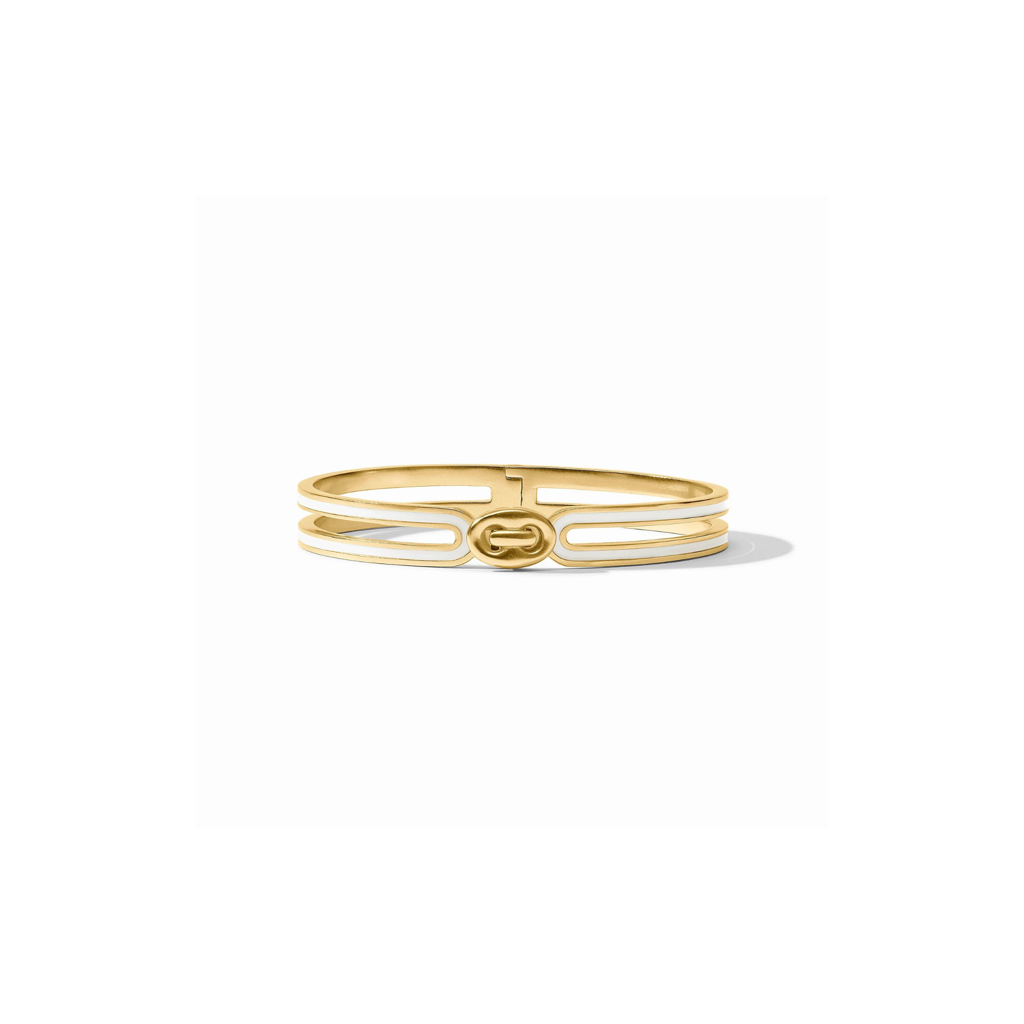 Julie Vos Laguna Enamel Hinge Bangle -Ivory Enamel (OS)