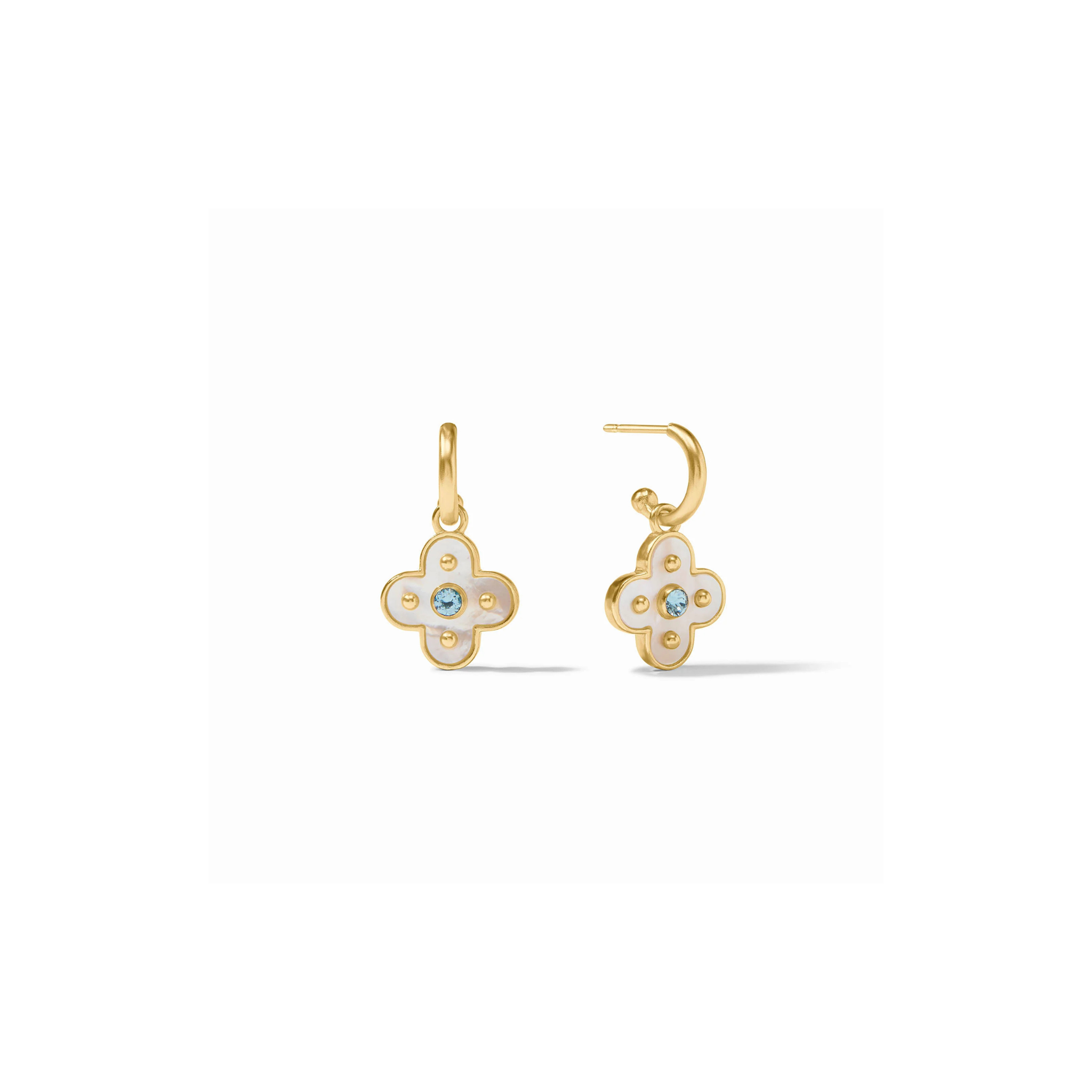 Julie Vos Colette Hoop & Charm Earring -Chalcedony Blue