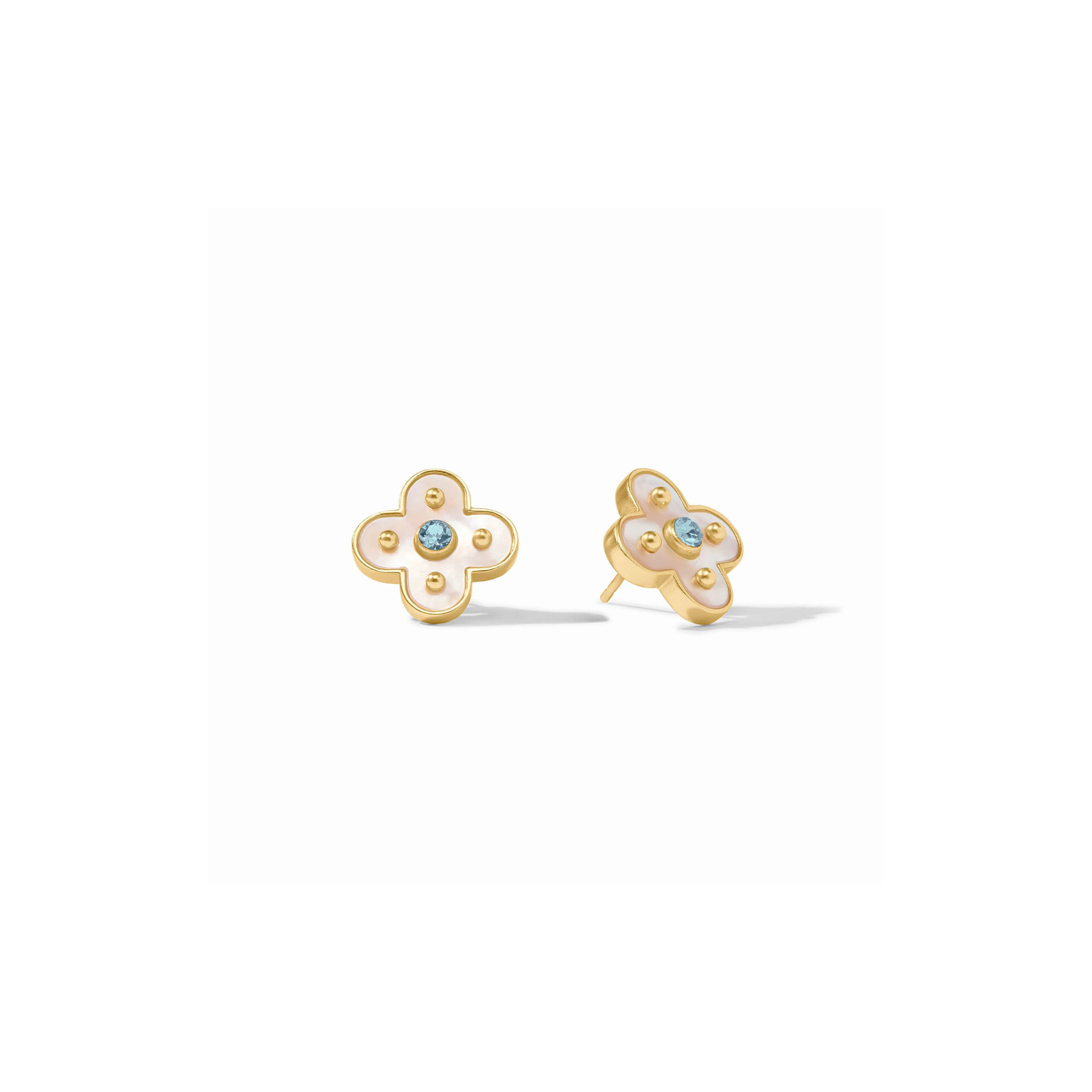 Julie Vos Colette Stud Earring -Chalcedony Blue
