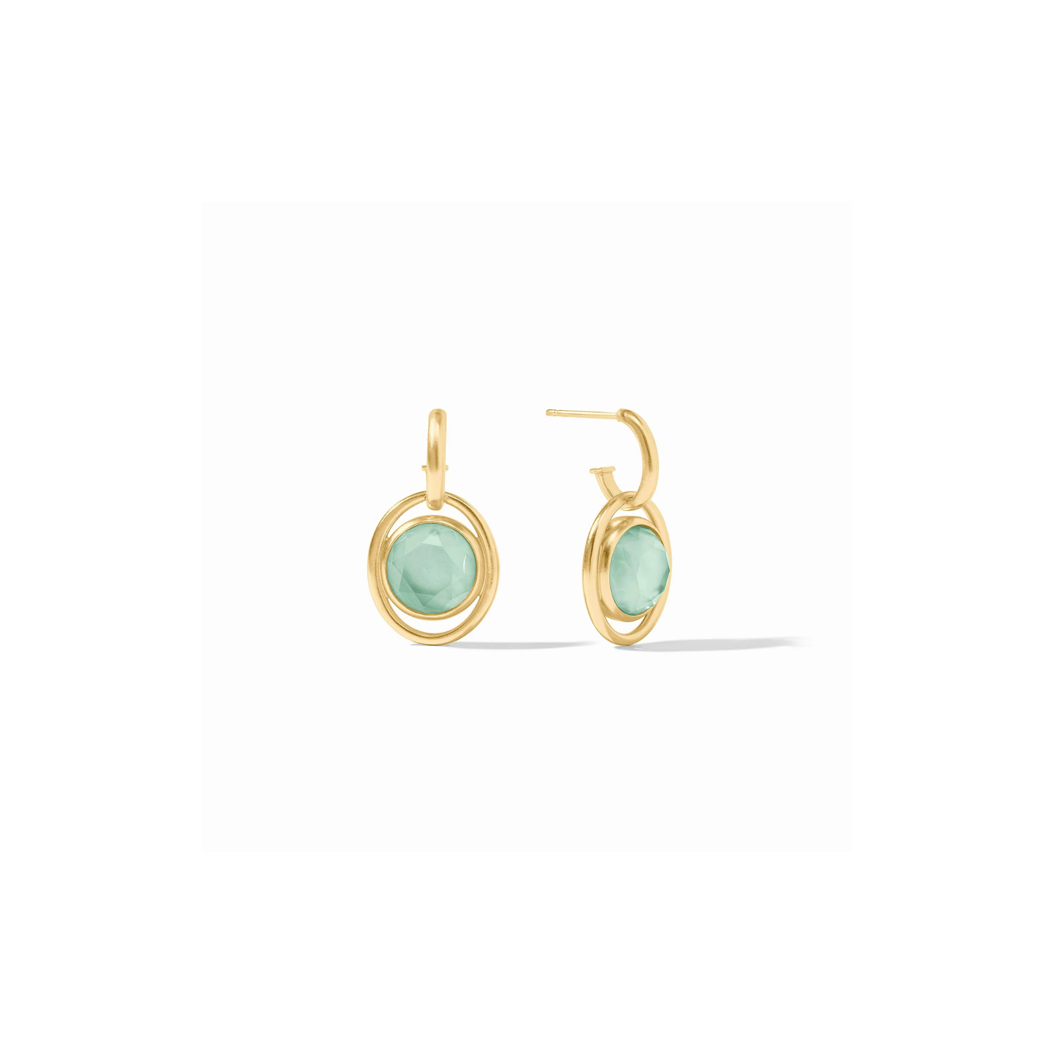 Julie Vos Laguna Hoop & Charm Earring -Iridescent Aquamarine Blue