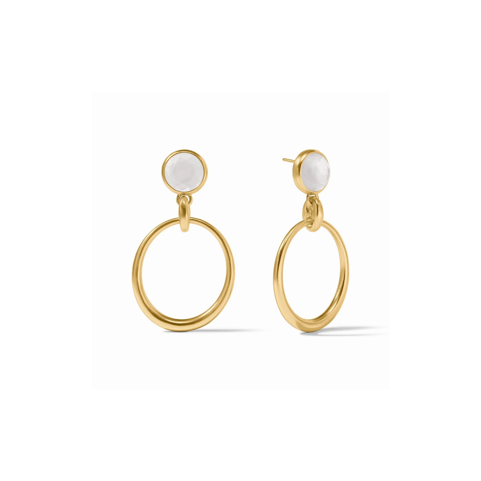 Julie Vos Laguna Statement Earring -Iridescent Clear Crystal