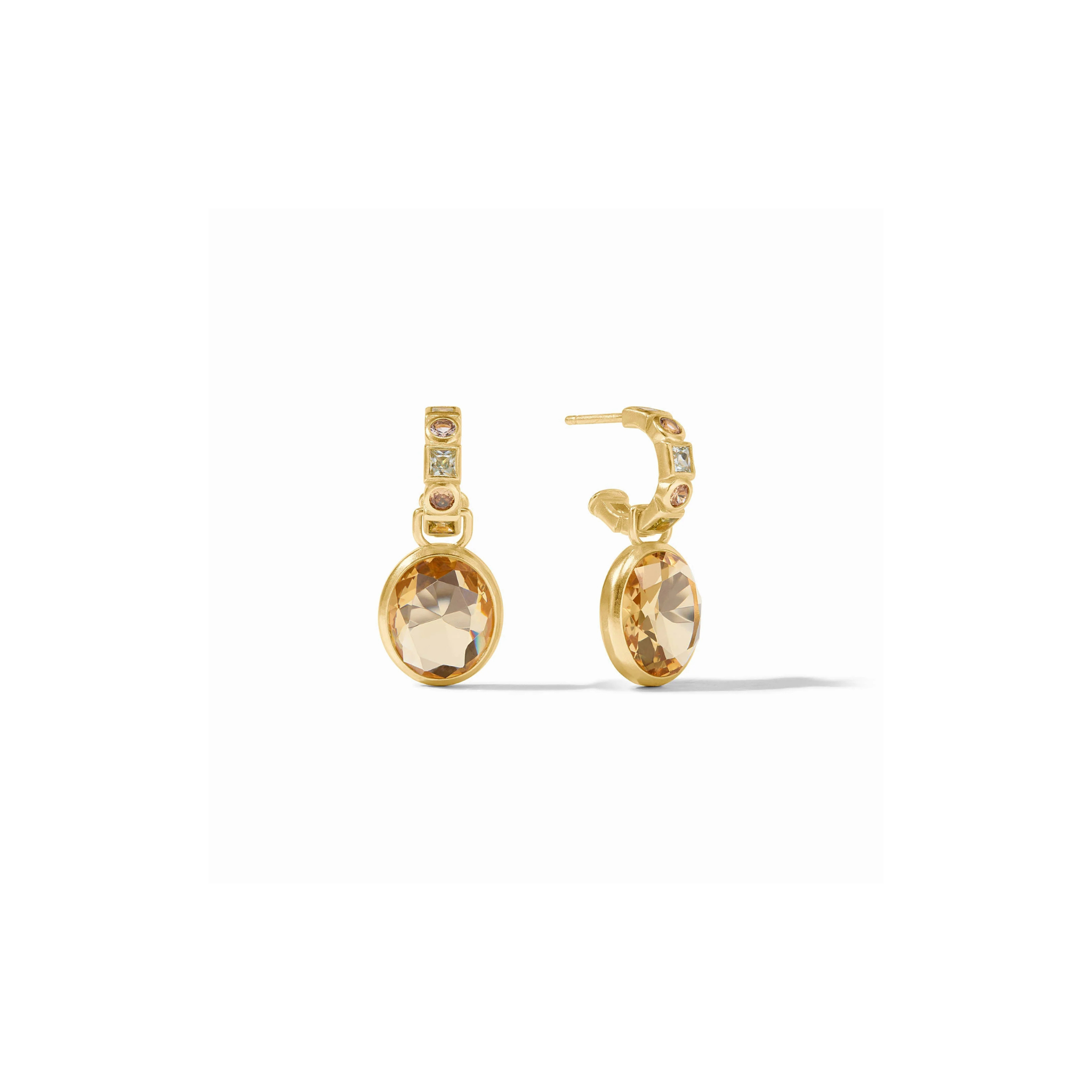 Julie Vos Jolie Hoop & Charm Earring -Multi Stone
