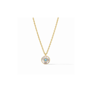 Julie Vos Colette Circle Delicate Necklace -Chalcedony Blue