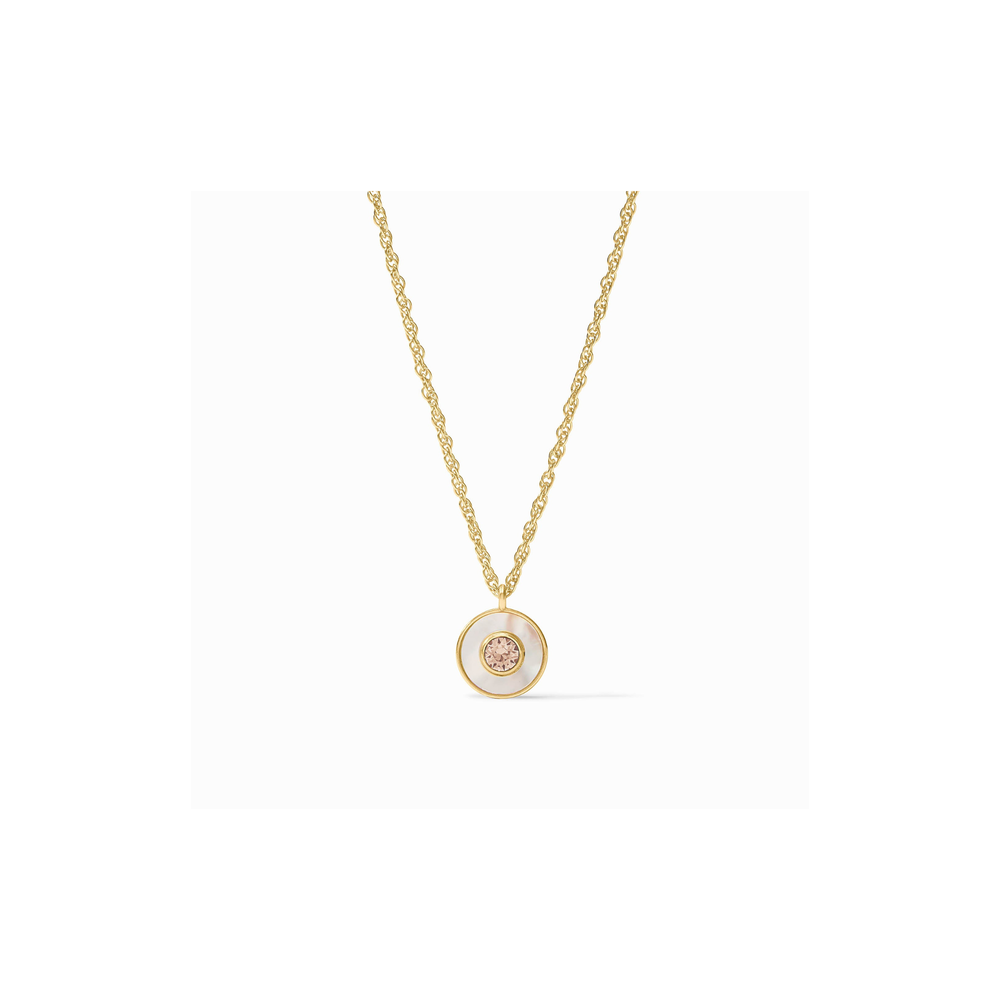 Julie Vos Colette Circle Delicate Necklace -Champagne