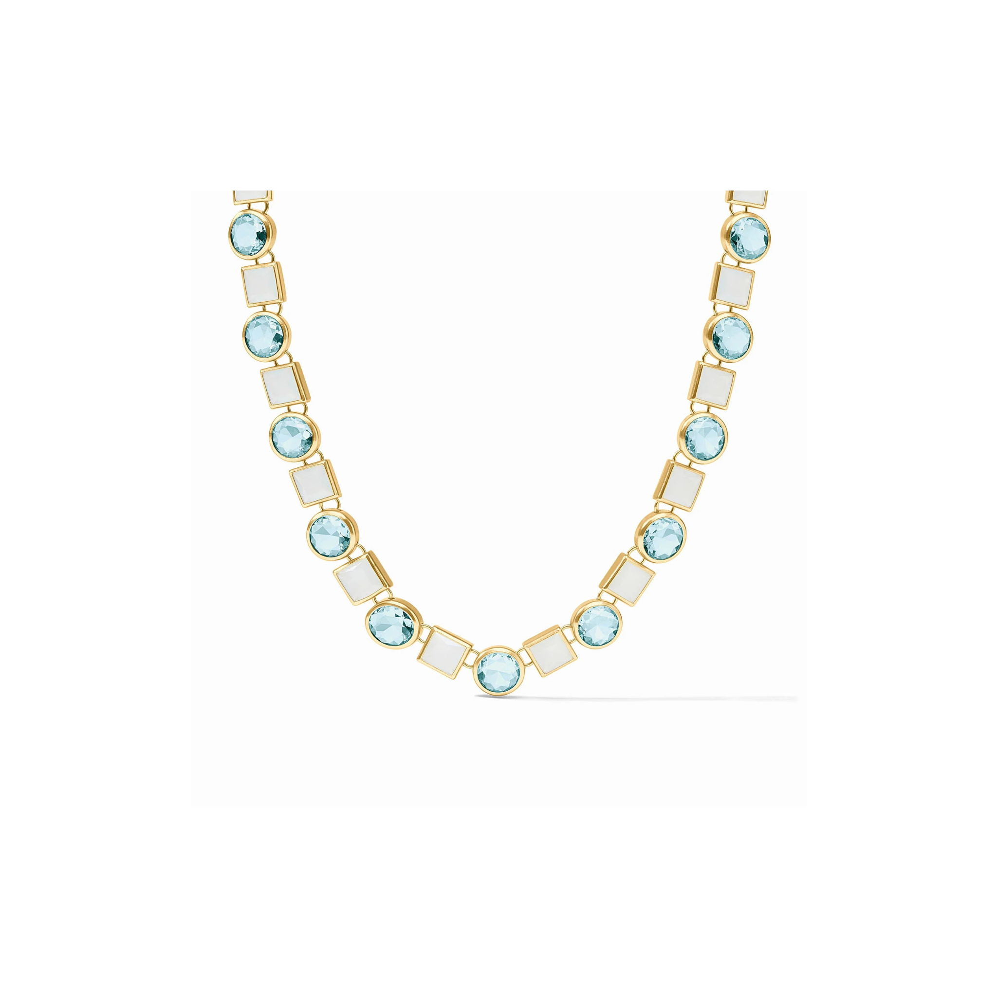Julie Vos Jolie Tennis Necklace -Aquamarine Blue