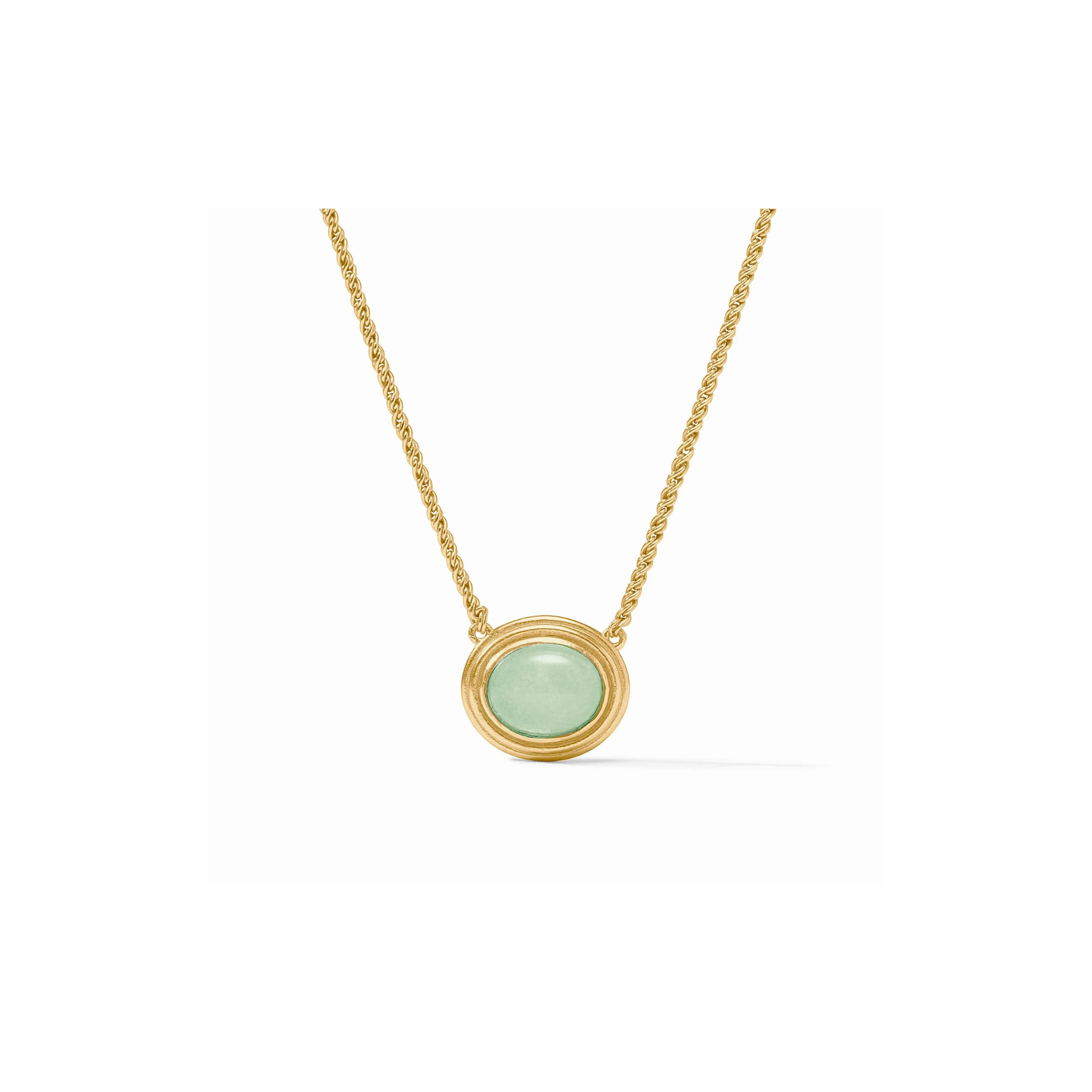 Julie Vos Portofino Solitaire Necklace -Aqua Jade