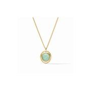 Julie Vos Laguna Solitaire Necklace -Iridescent Aquamarine Blue
