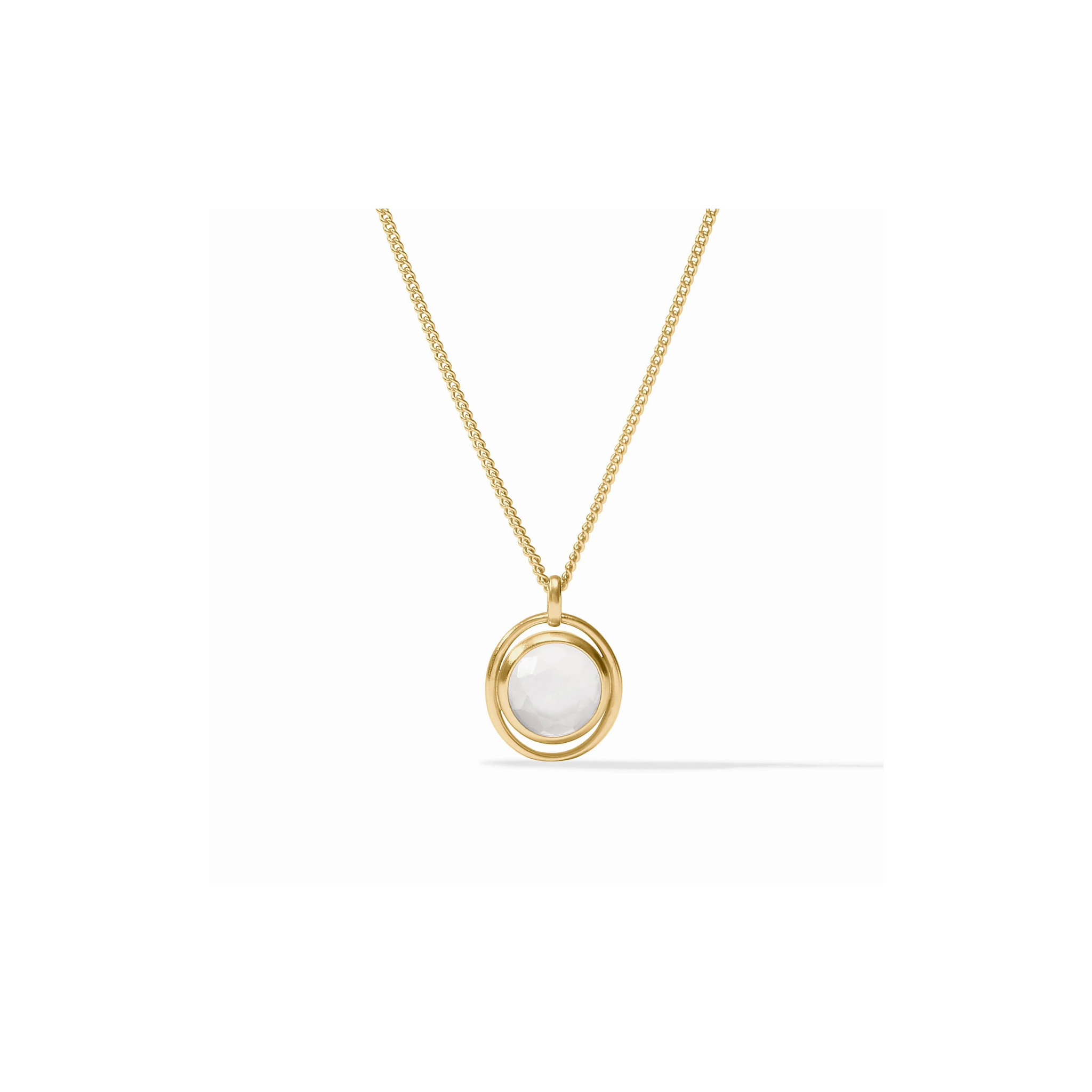 Julie Vos Laguna Solitaire Necklace -Iridescent Clear Crystal