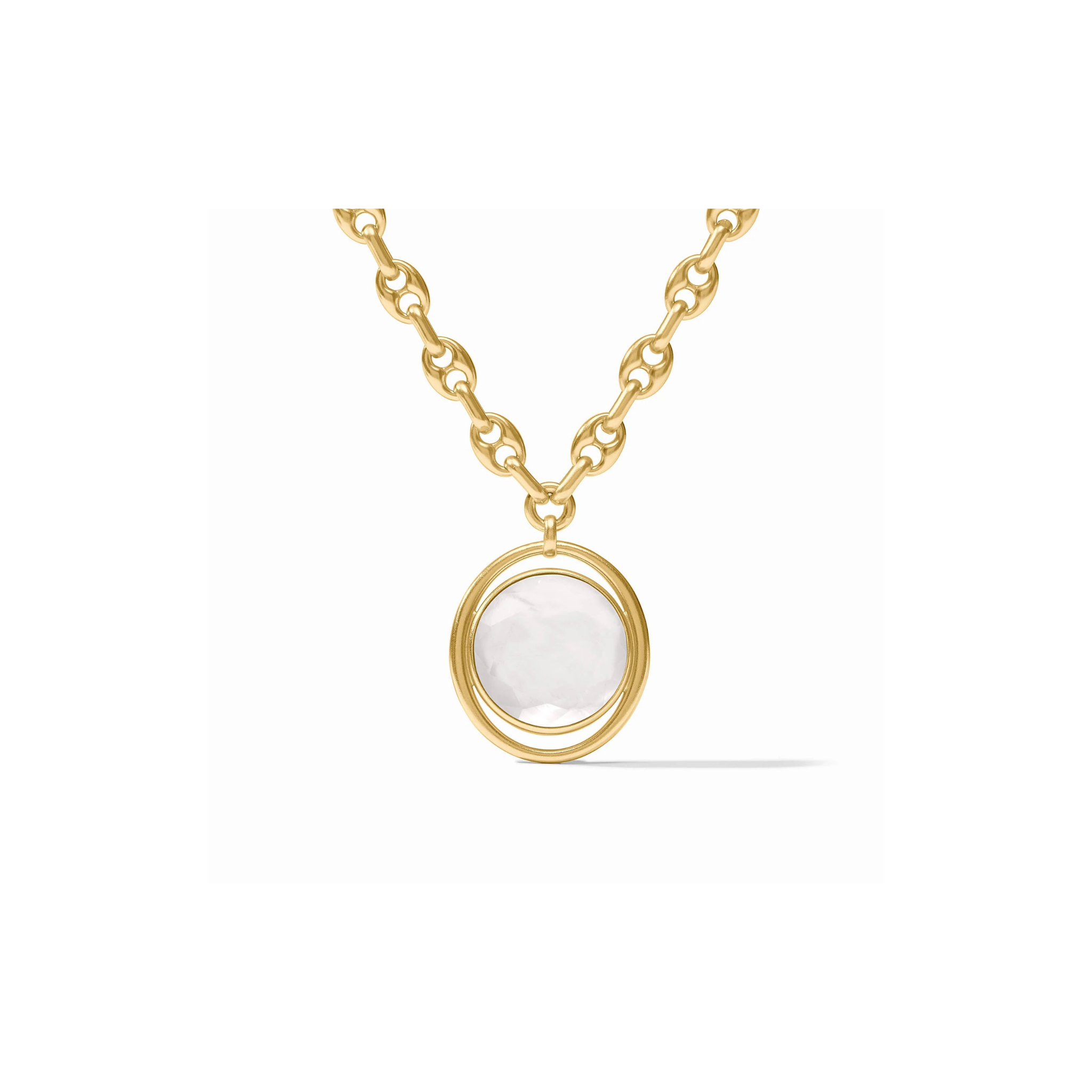 Julie Vos Laguna Statement Necklace -Iridescent Clear Crystal
