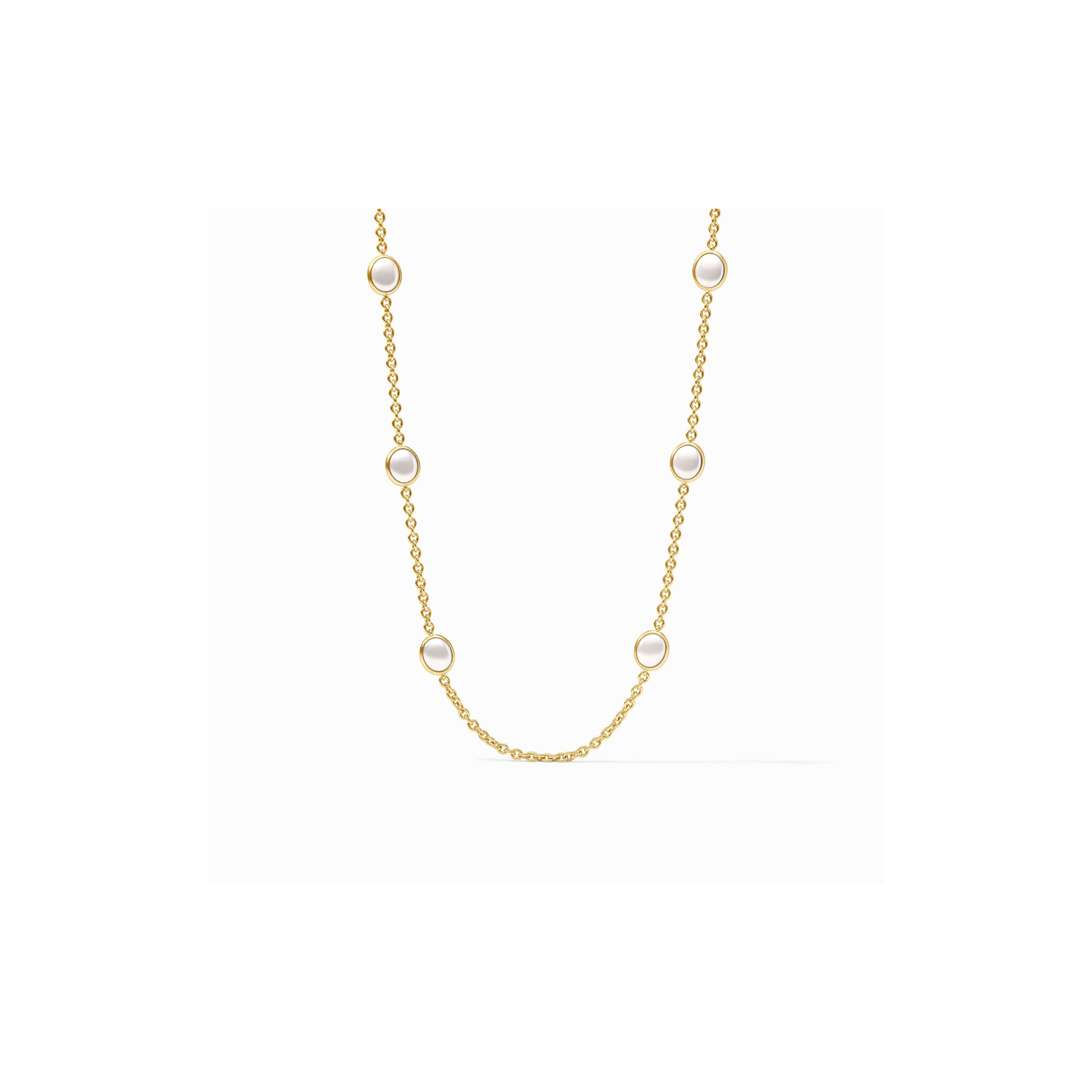 Julie Vos Laguna Stone Station Necklace -Pearl