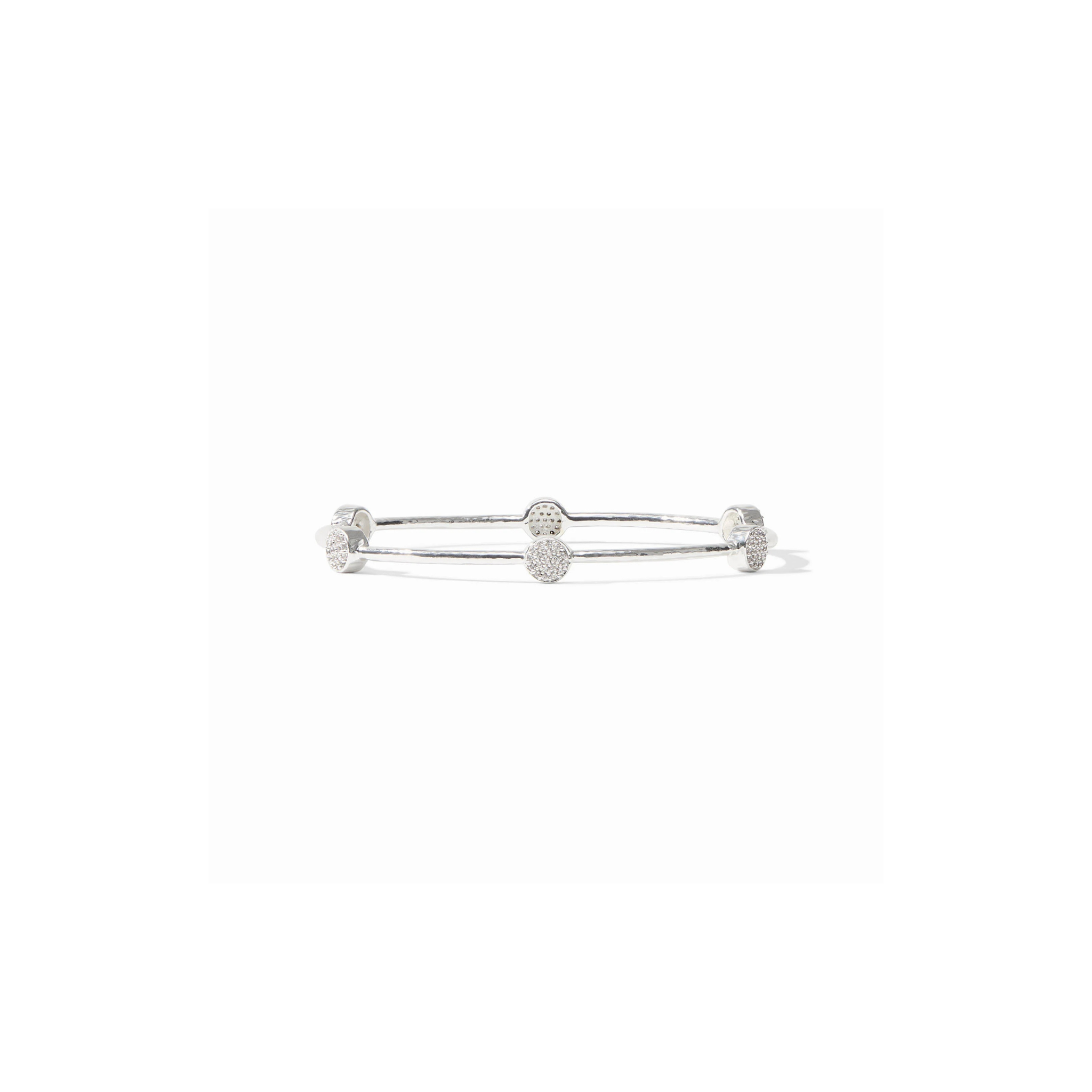 Julie Vos Milano Luxe Bangle-Pave Cubic Zirconia/Silver (M)