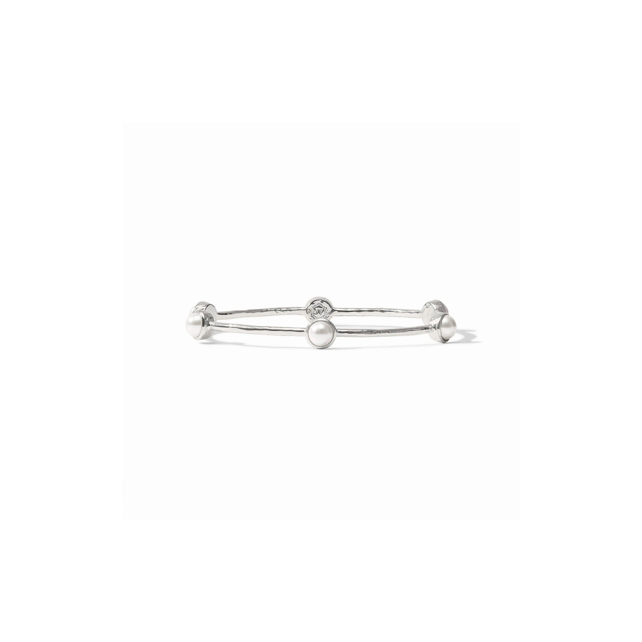 Julie Vos Milano Luxe Bangle -Pearl/Silver (M)
