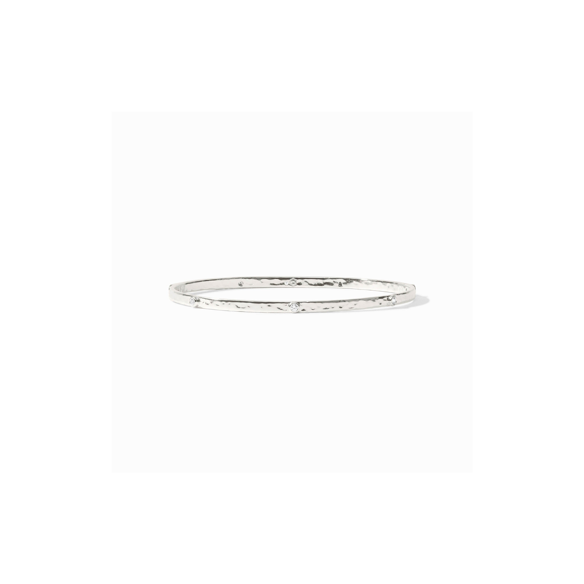 Julie Vos Crescent Stone Bangle -Cubic Zirconia/Silver (M)