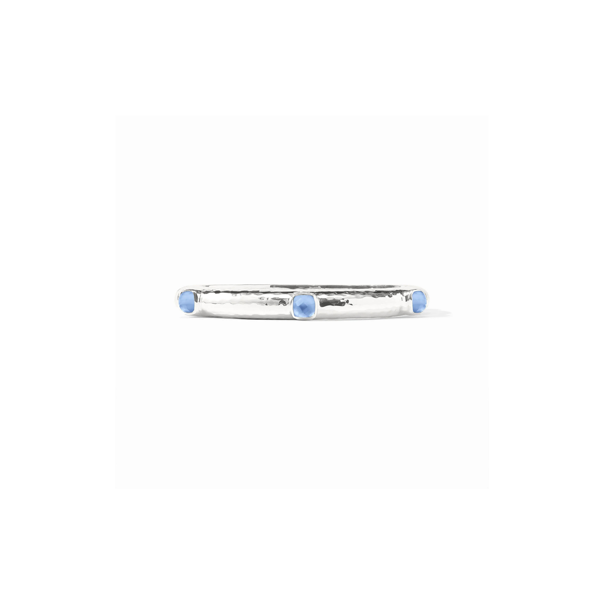 Julie Vos Catalina Stone Hinge Bangle -Iridescent Chalcedony Blue/Silver (OS)