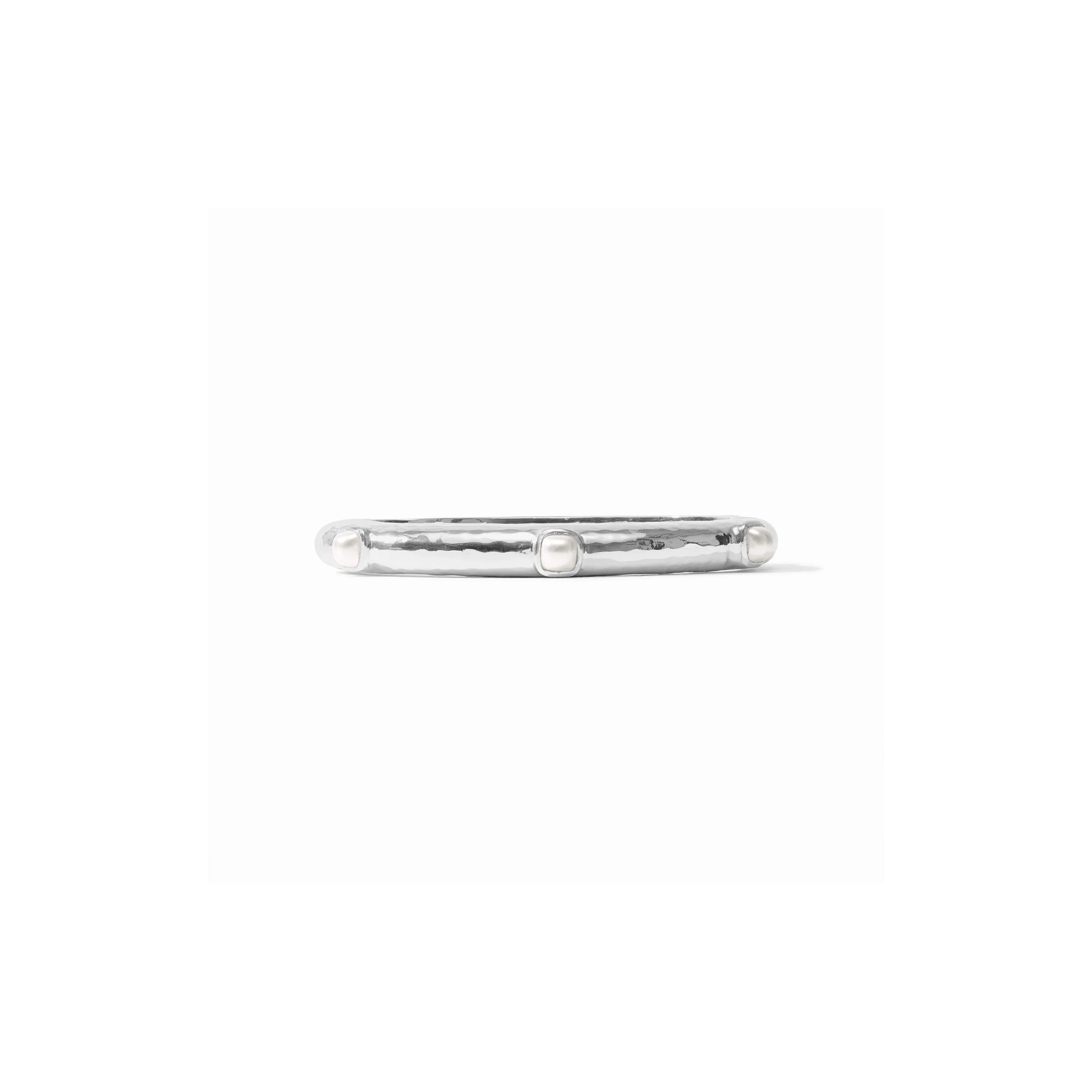 Julie Vos Catalina Stone Hinge Bangle -Pearl/Silver (OS)