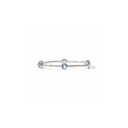 Julie Vos Milano Bangle -Clear Chalcedony Blue/Silver (M)