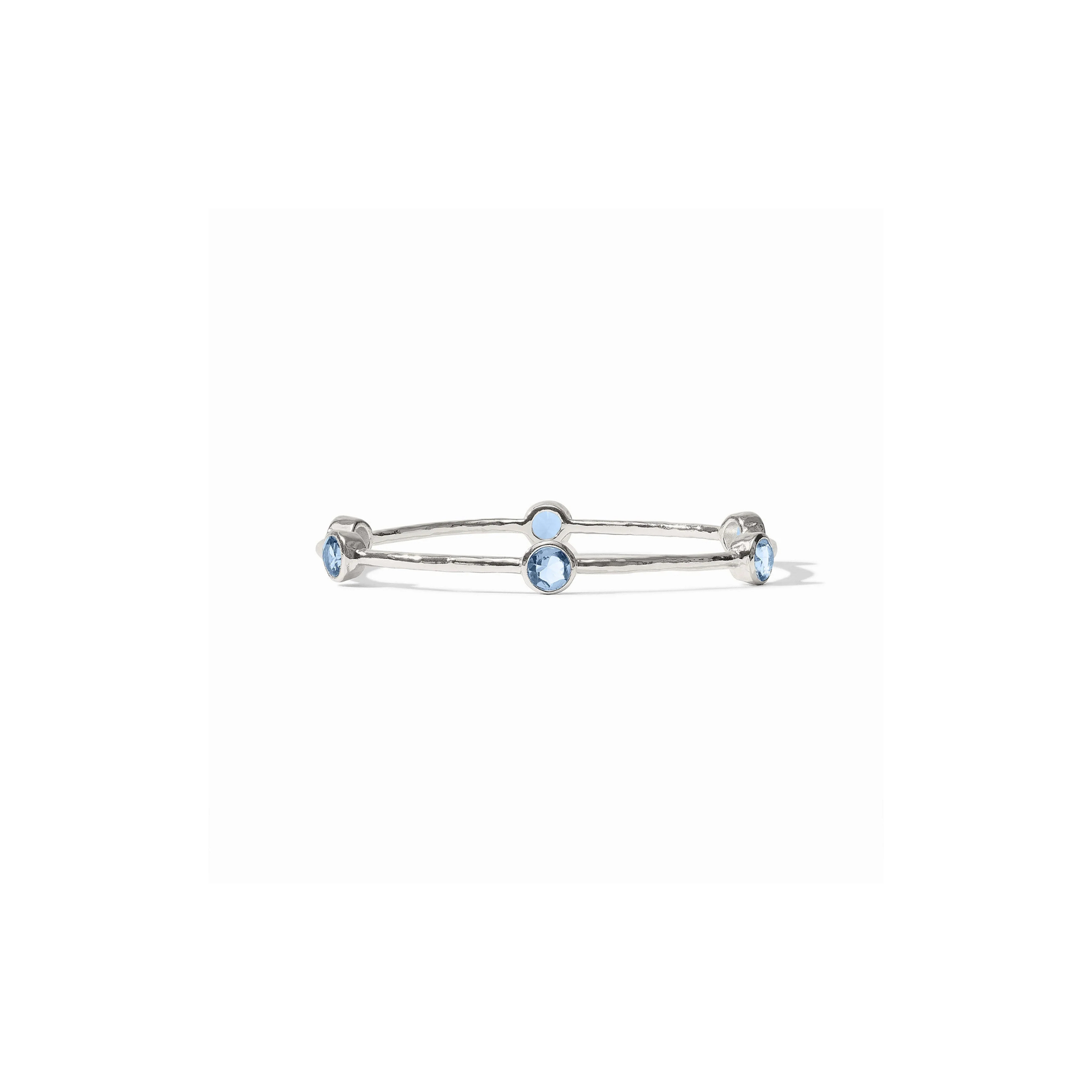 Julie Vos Milano Bangle -Clear Chalcedony Blue/Silver (M)