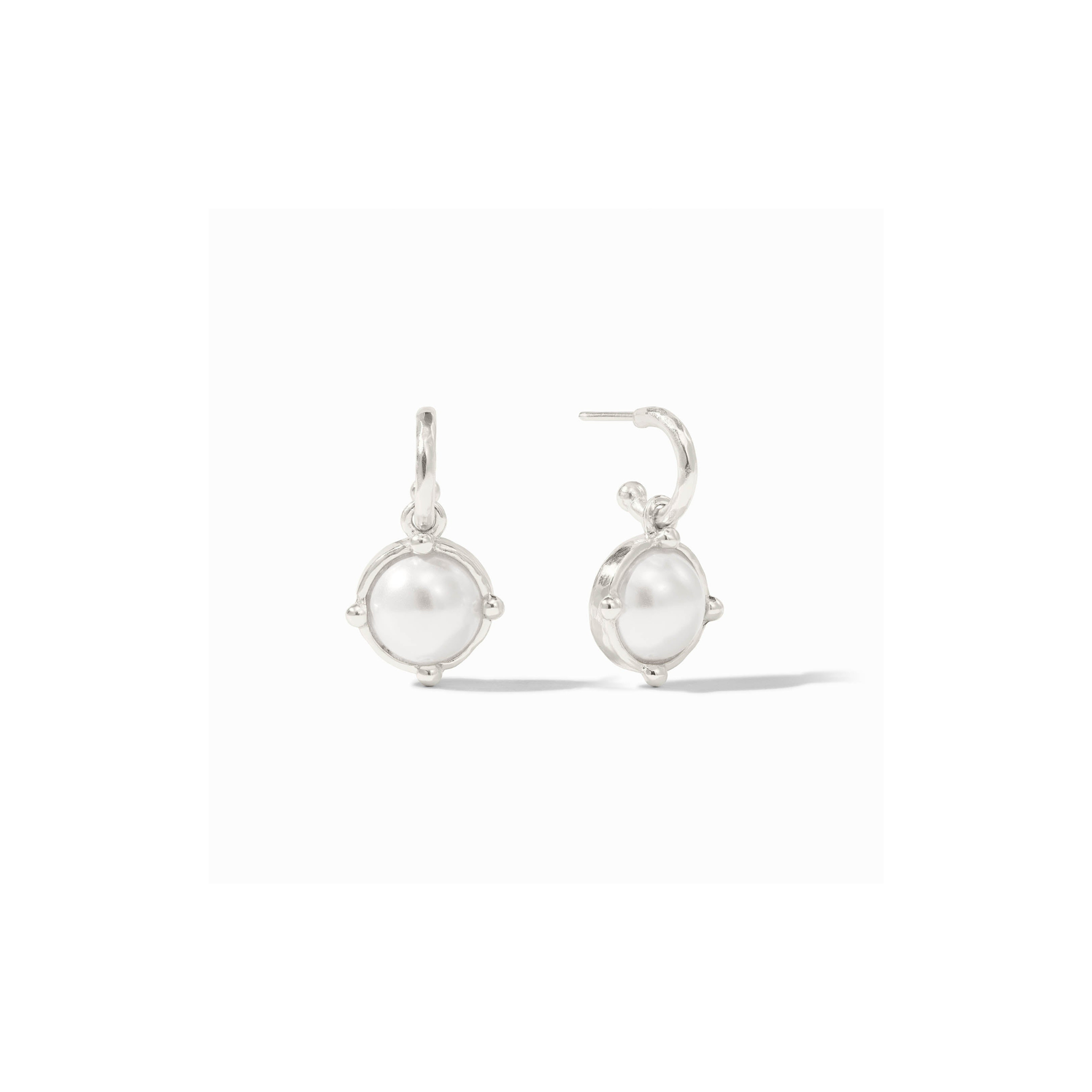 Julie Vos Honeybee Hoop & Charm Earring -Pearl/Silver