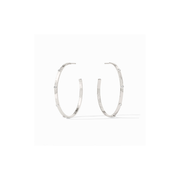 Julie Vos Crescent Stone Hoop Earring -Cubic Zirconia/Silver (XL)