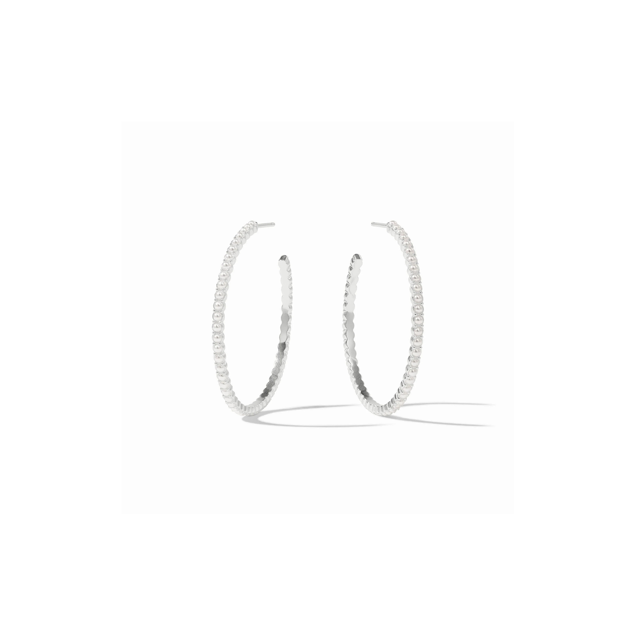 Julie Vos Juliet Hoop Earring -Pearl/Silver (L)