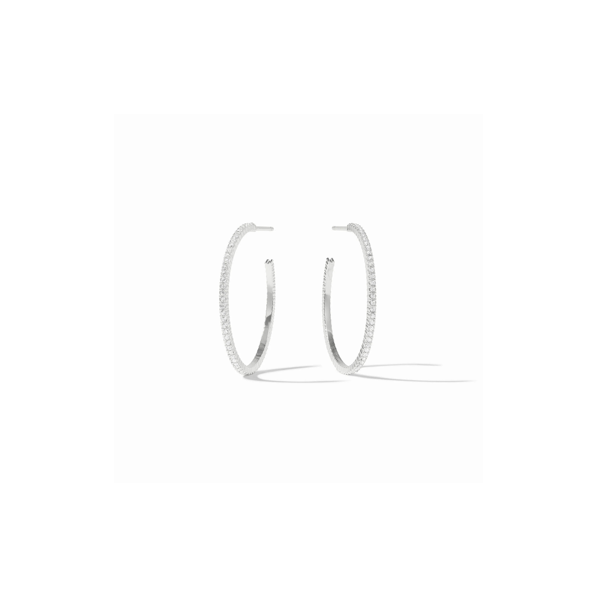 Julie Vos Windsor Hoop Earring -Cubic Zirconia/Silver (M)