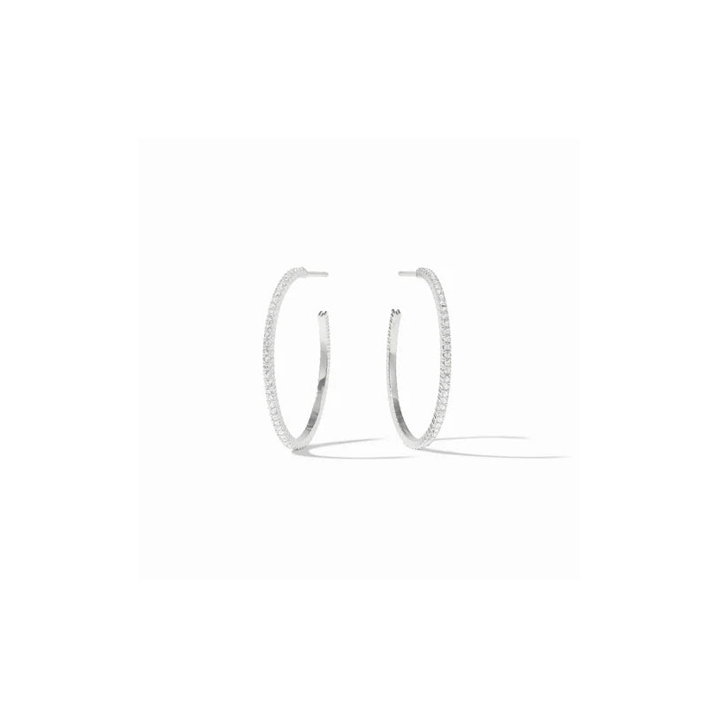 Julie Vos Windsor Hoop Earring -Cubic Zirconia/Silver (L)