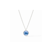 Julie Vos Honeybee Solitaire Necklace -Iridescent Chalcedony Blue/Silver