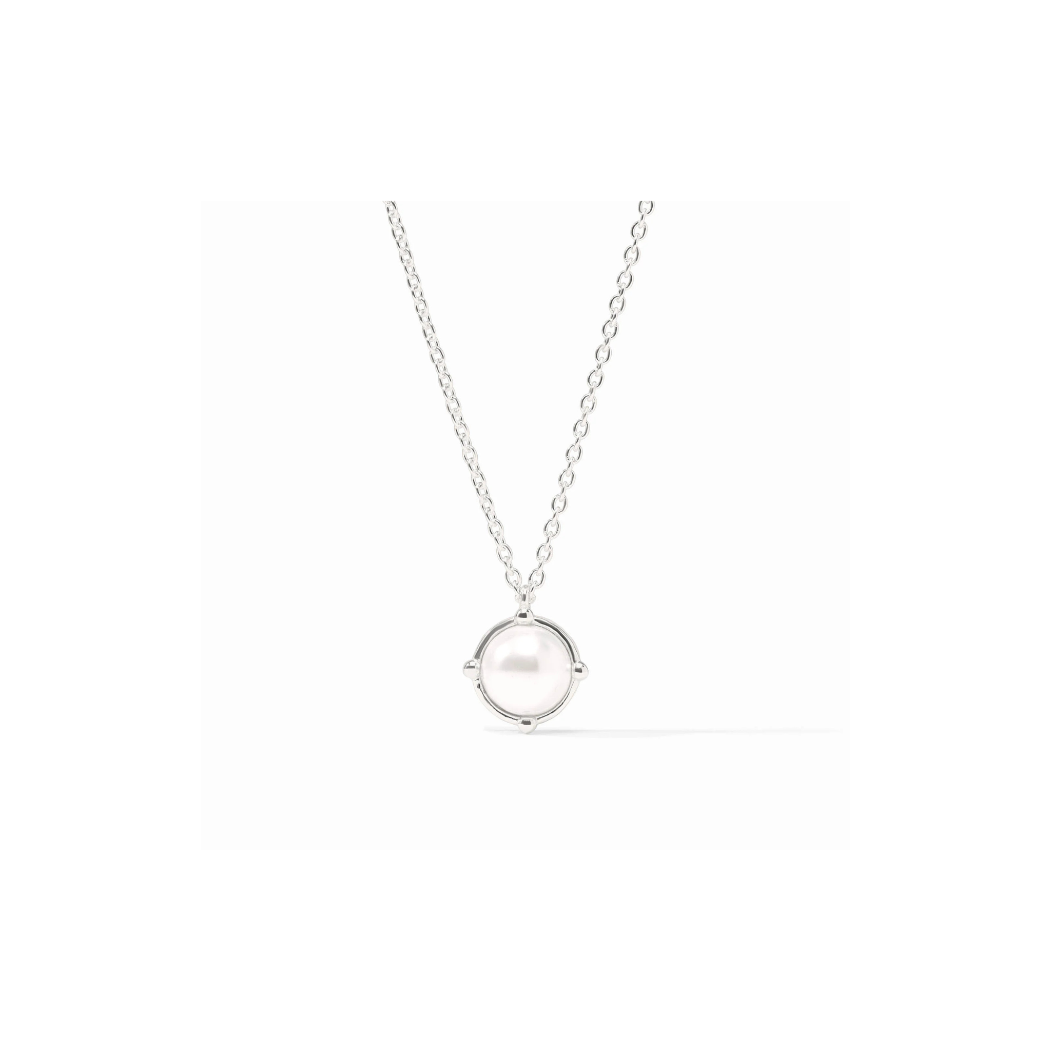 Julie Vos Honeybee Solitaire Necklace -Pearl/Silver