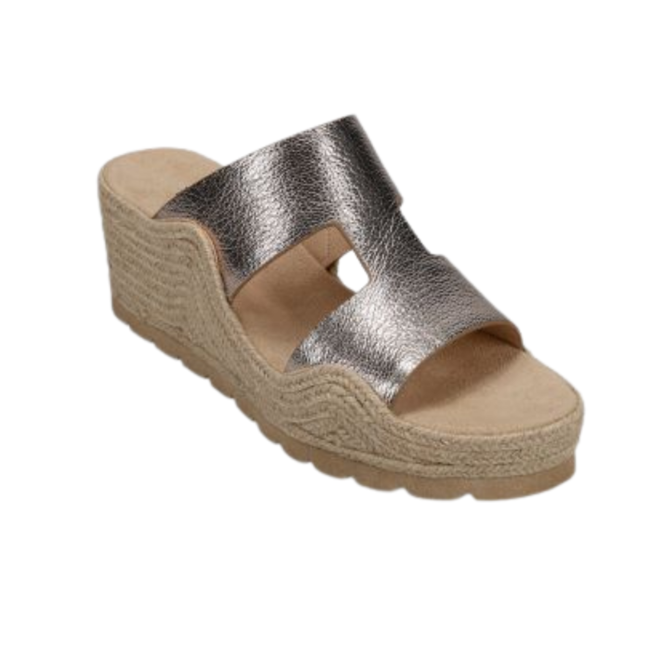 Vaneli Cyril Wedge Sandal -Shell Grained Metallic