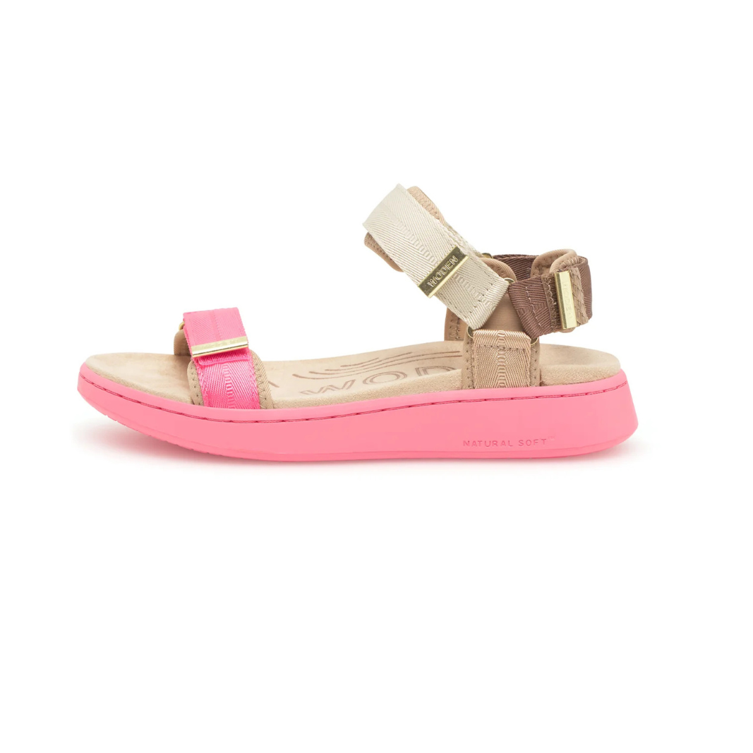 Woden Line Tricolor Sandal-Raspberry Multi