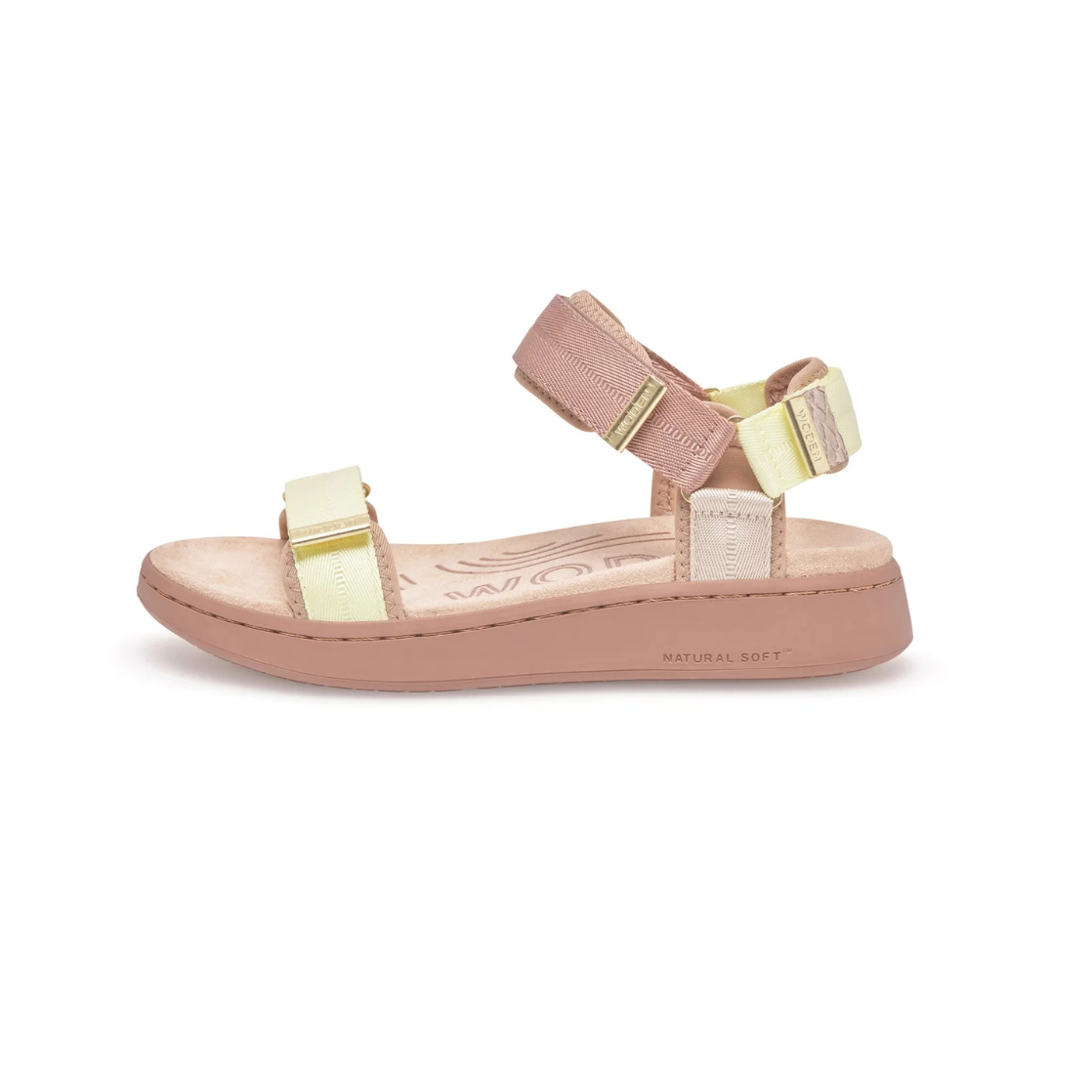 Woden Line Tricolor Sandal-Taupe Multi