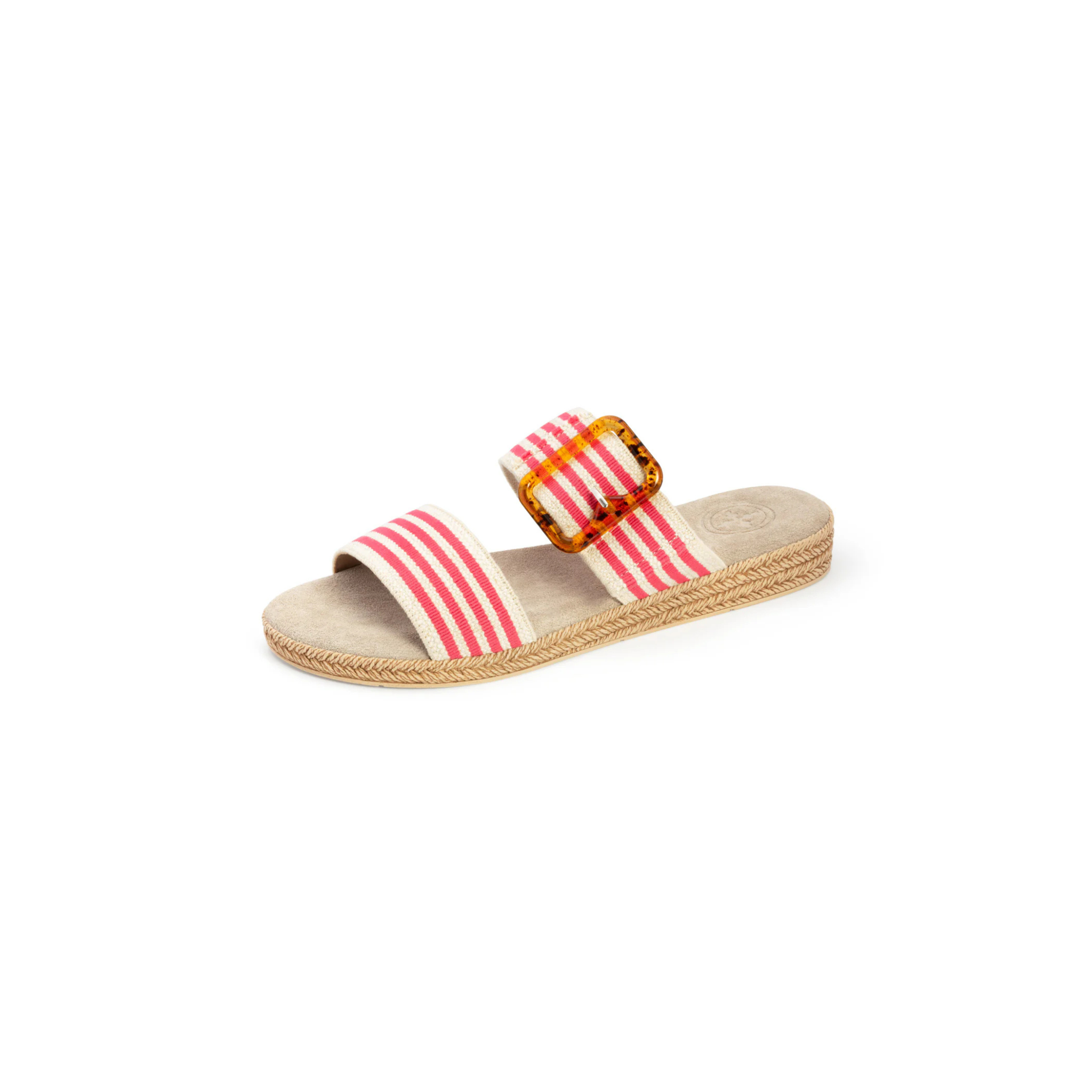 Charleston Shoe Co. Hunter Sandal -Pink Linen Stripe