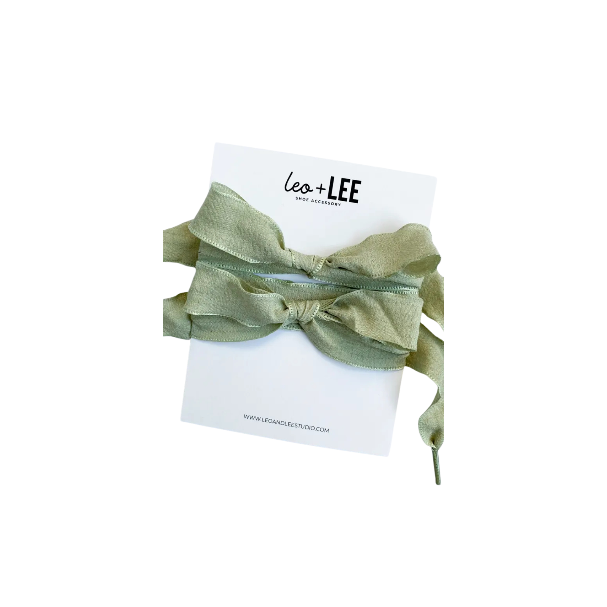 Leo + Lee Silky Sneaker Lace Set -Sage Green