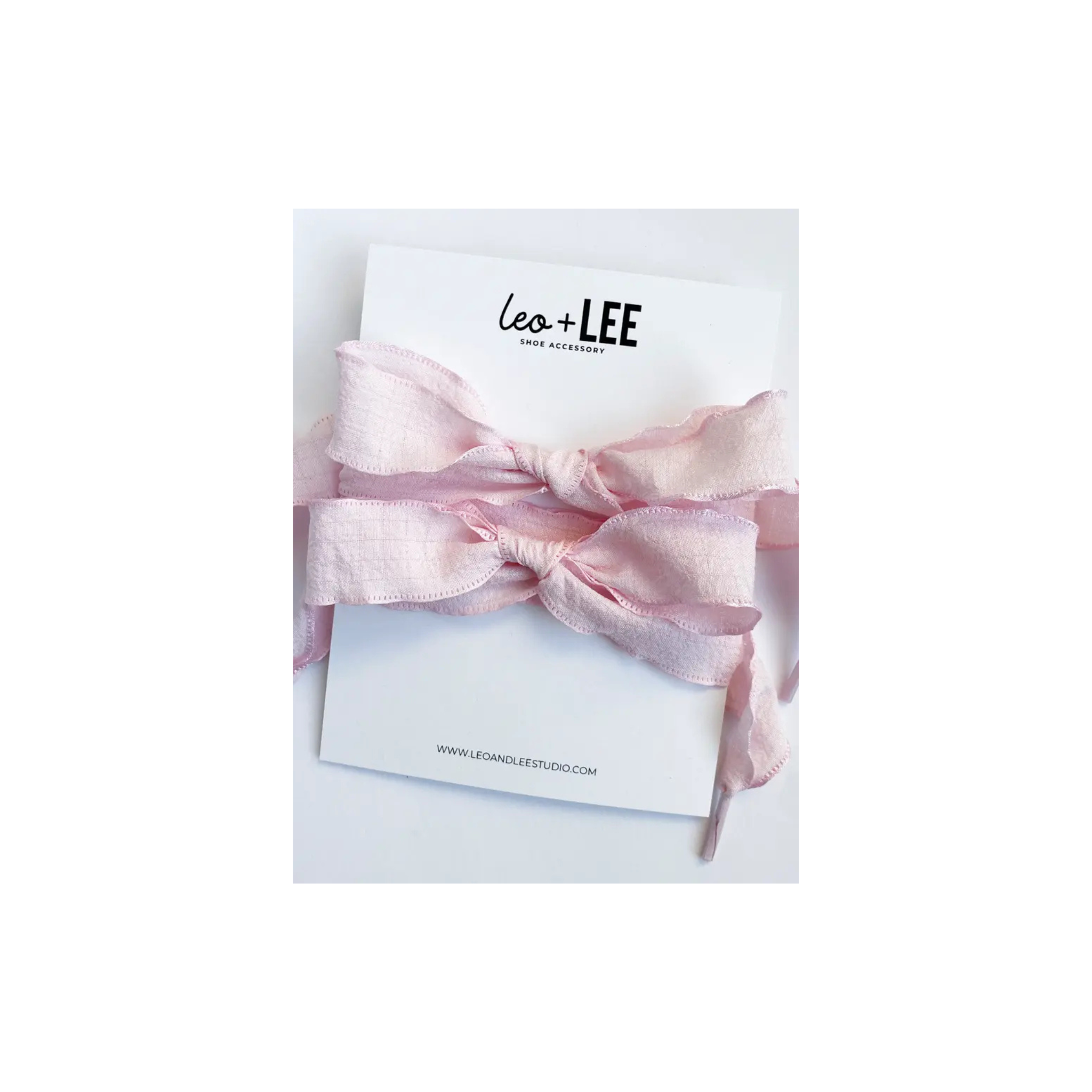 Leo + Lee Silky Sneaker Lace Set -Baby Pink