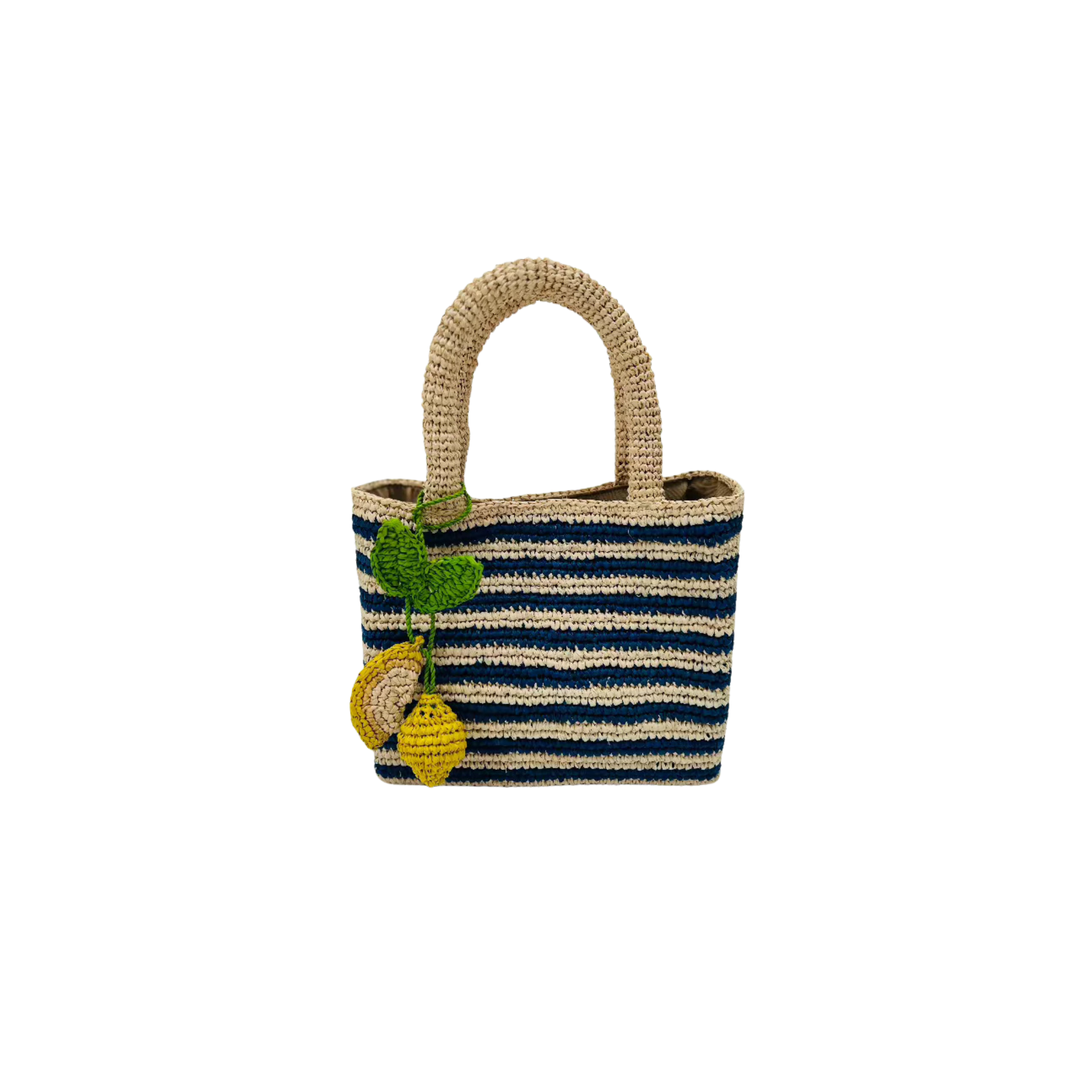 Baldiz Mini Mae Cobalt Blue Stripped Raffia Bag