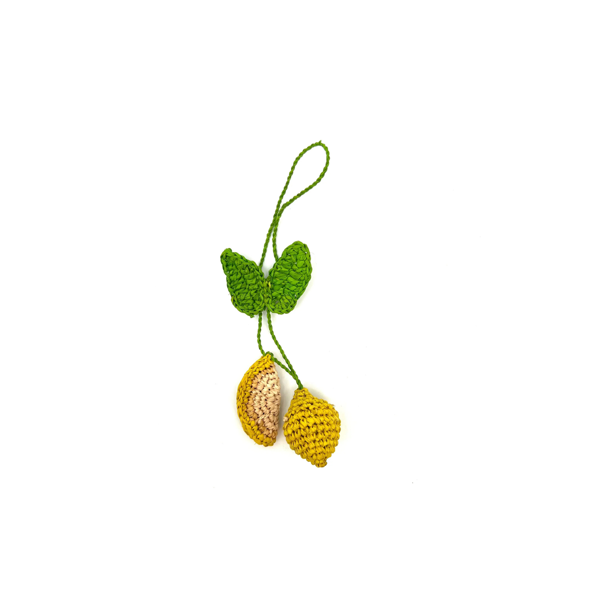 Lemon Raffia Bag Charm