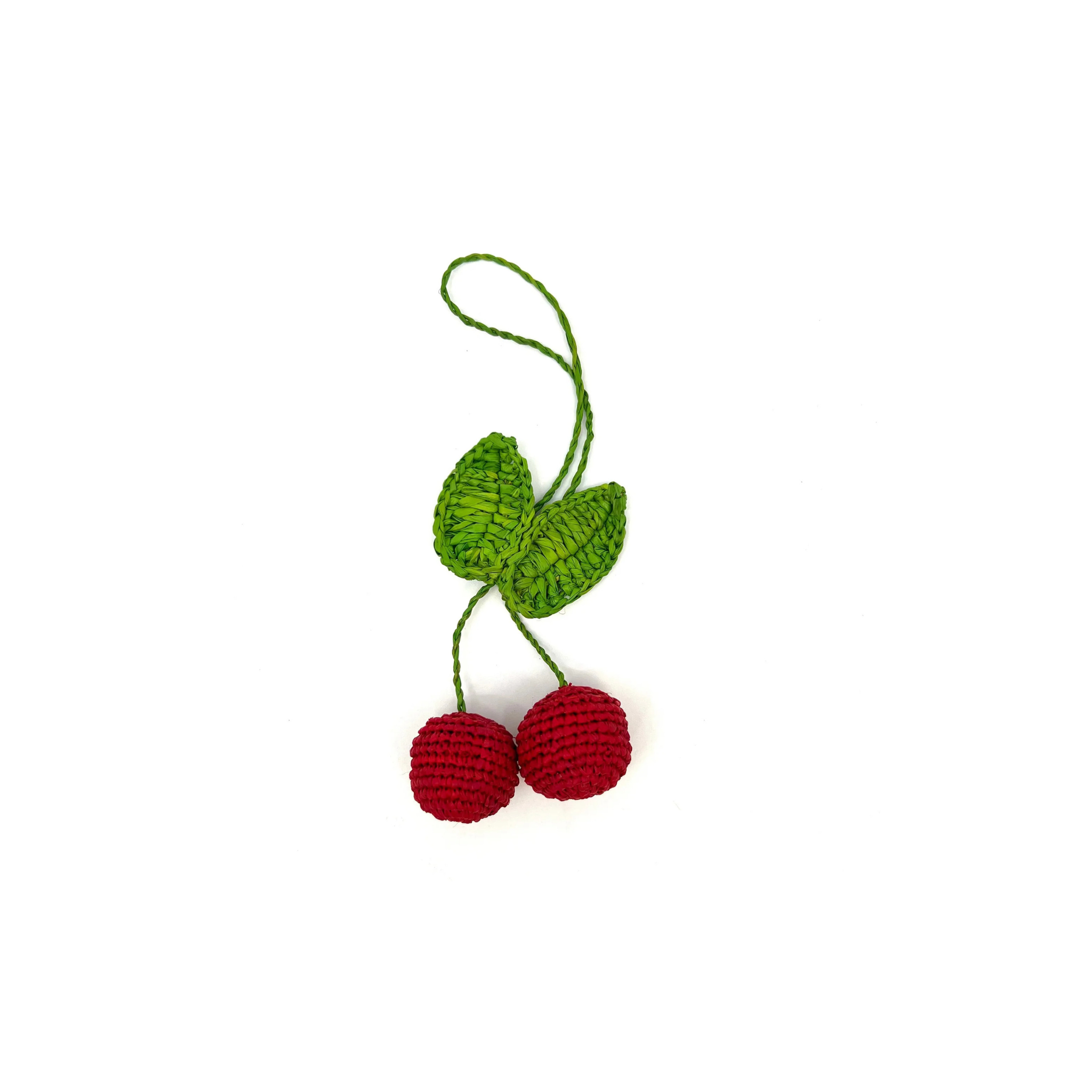 Cherry Raffia Bag Charm