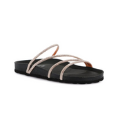 Grunland Sara Sandal with Rhinestone Straps -Champagne