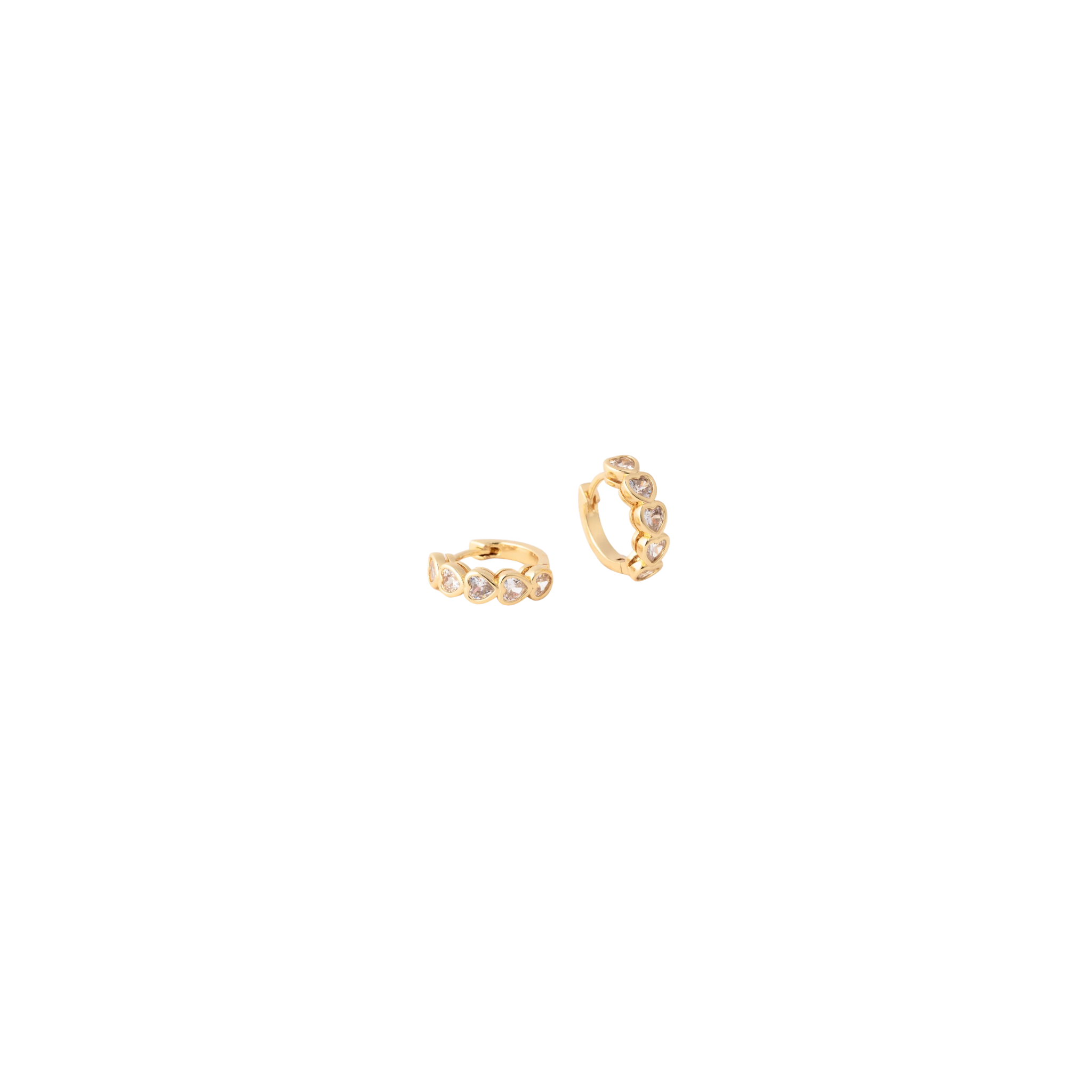 Michelle McDowell Lucia Heart Huggie Earrings-Clear