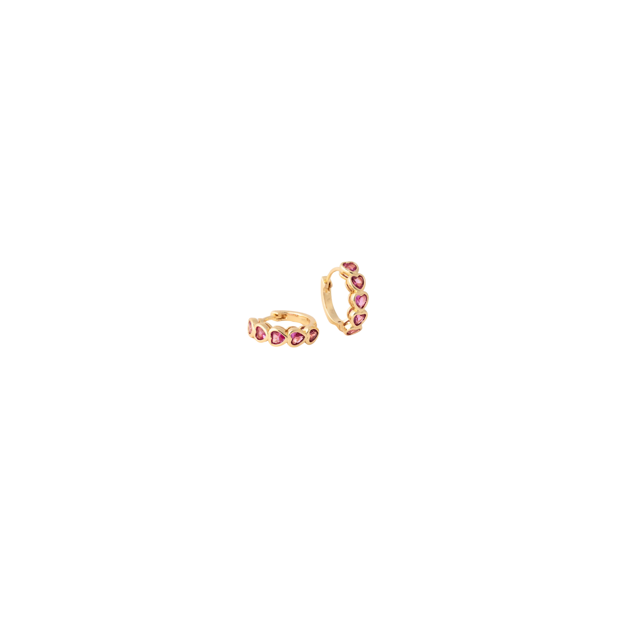 Michelle McDowell Lucia Heart Huggie Earrings-Pink