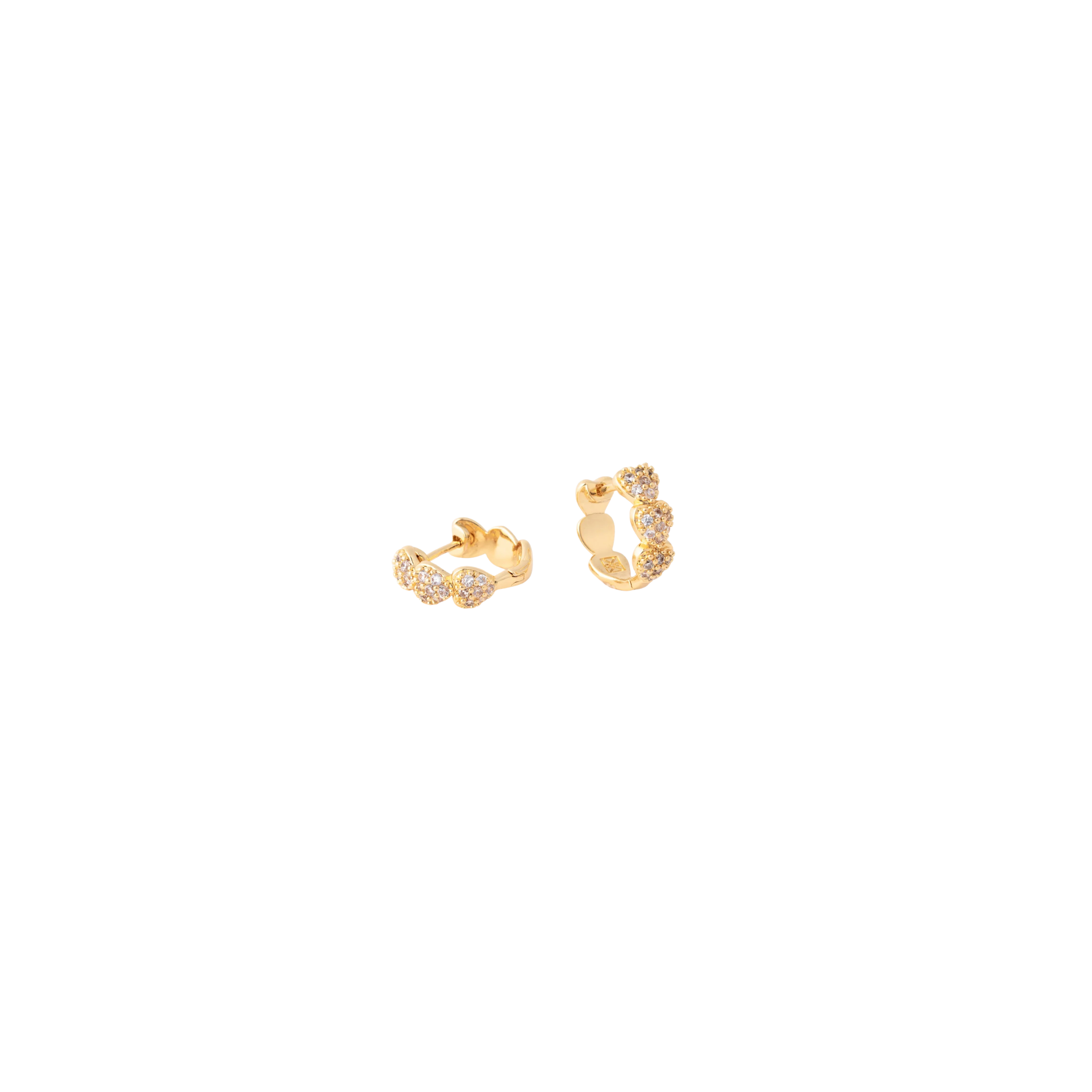 Michelle McDowell Abigail Heart Huggie Earrings-Clear