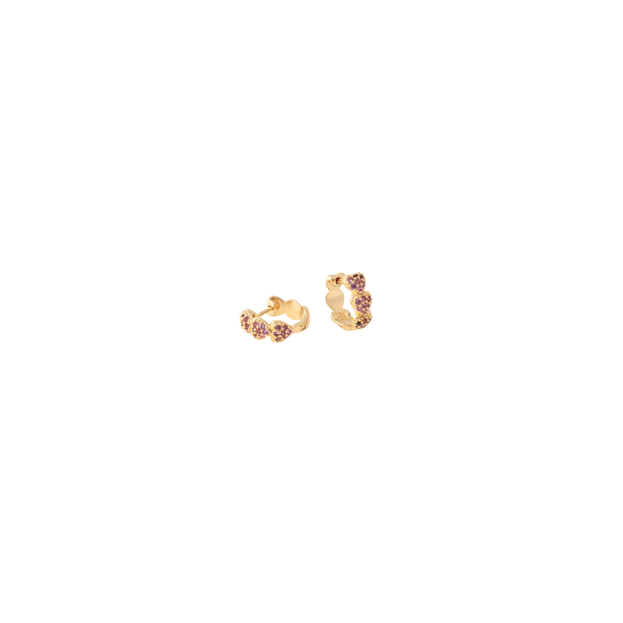 Michelle McDowell Abigail Heart Huggie Earrings-Pink
