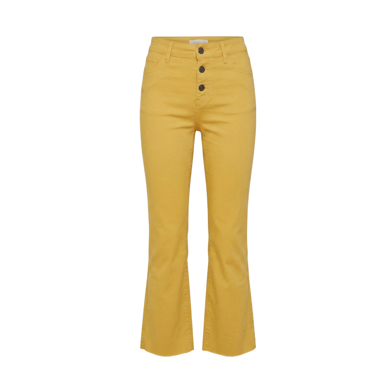 APNY Cropped Straight Leg Jean w/ Exposed Buttons -Popcorn Yellow