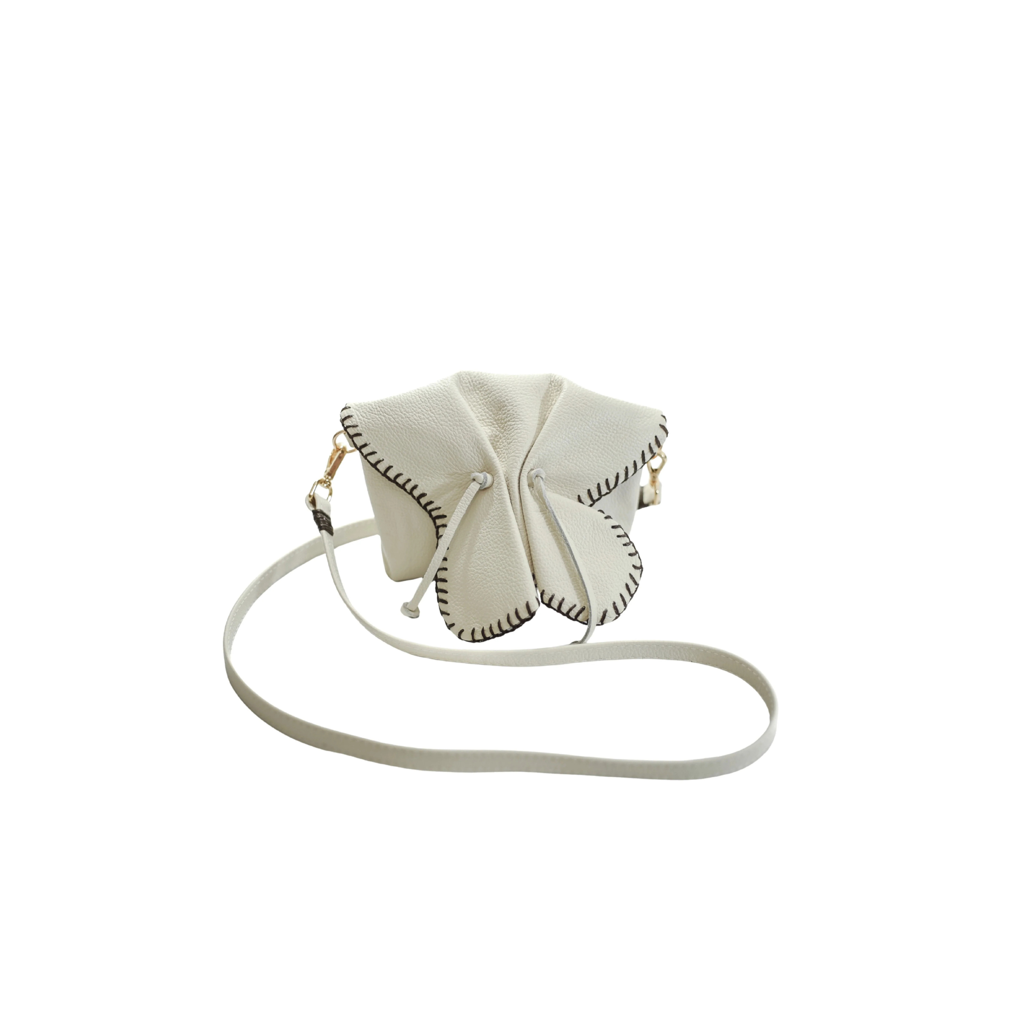 Carlos Falchi Mini Butterfly Bag -Winter White Top Grain Leather